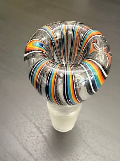 Preview pic of Handmade Rainbow Glass Bowl / Slide