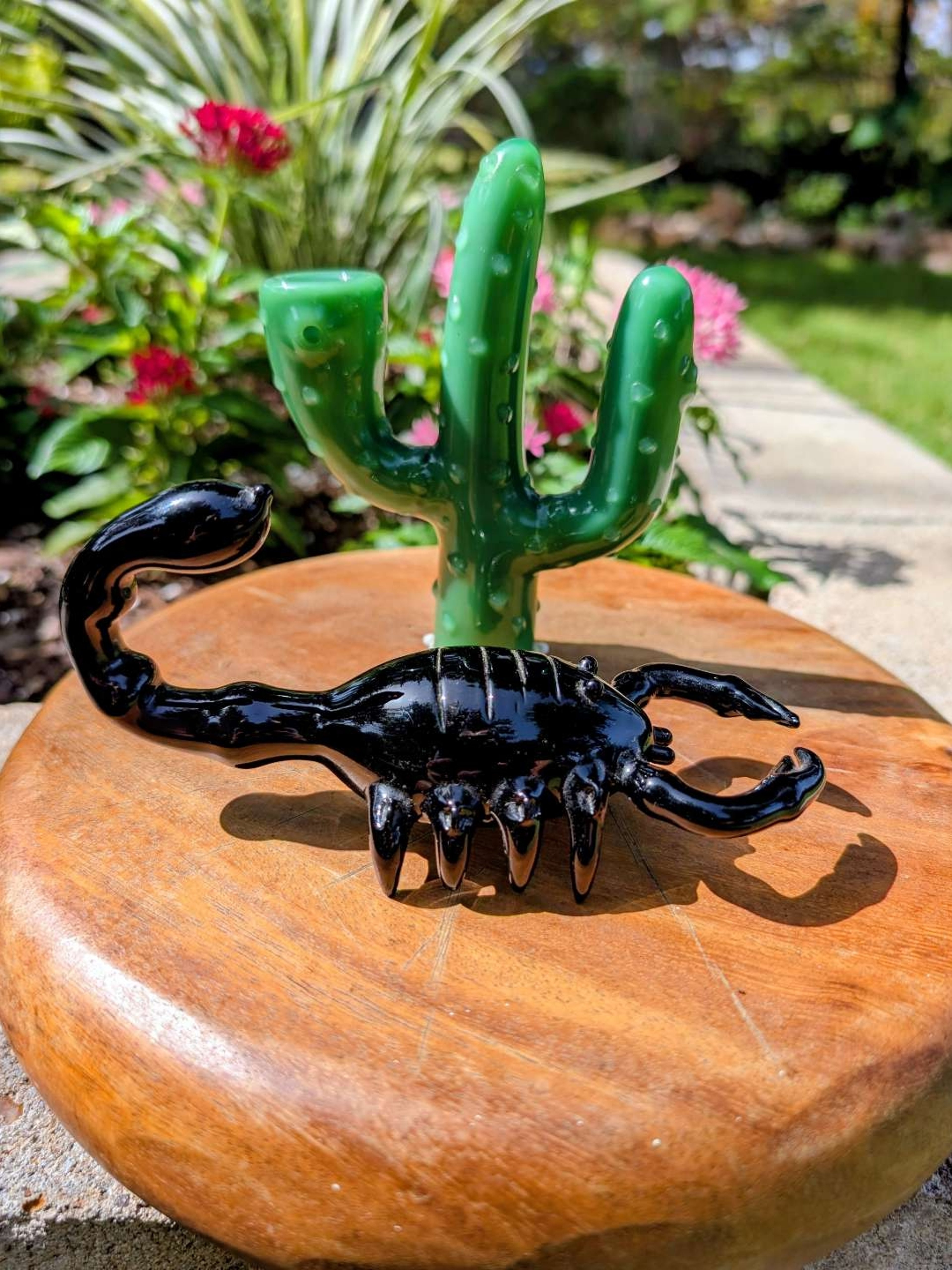 Preview pic of Clean Novelty Glass Bundle – Pristine Scorpion & Saguaro Cactus Pipes