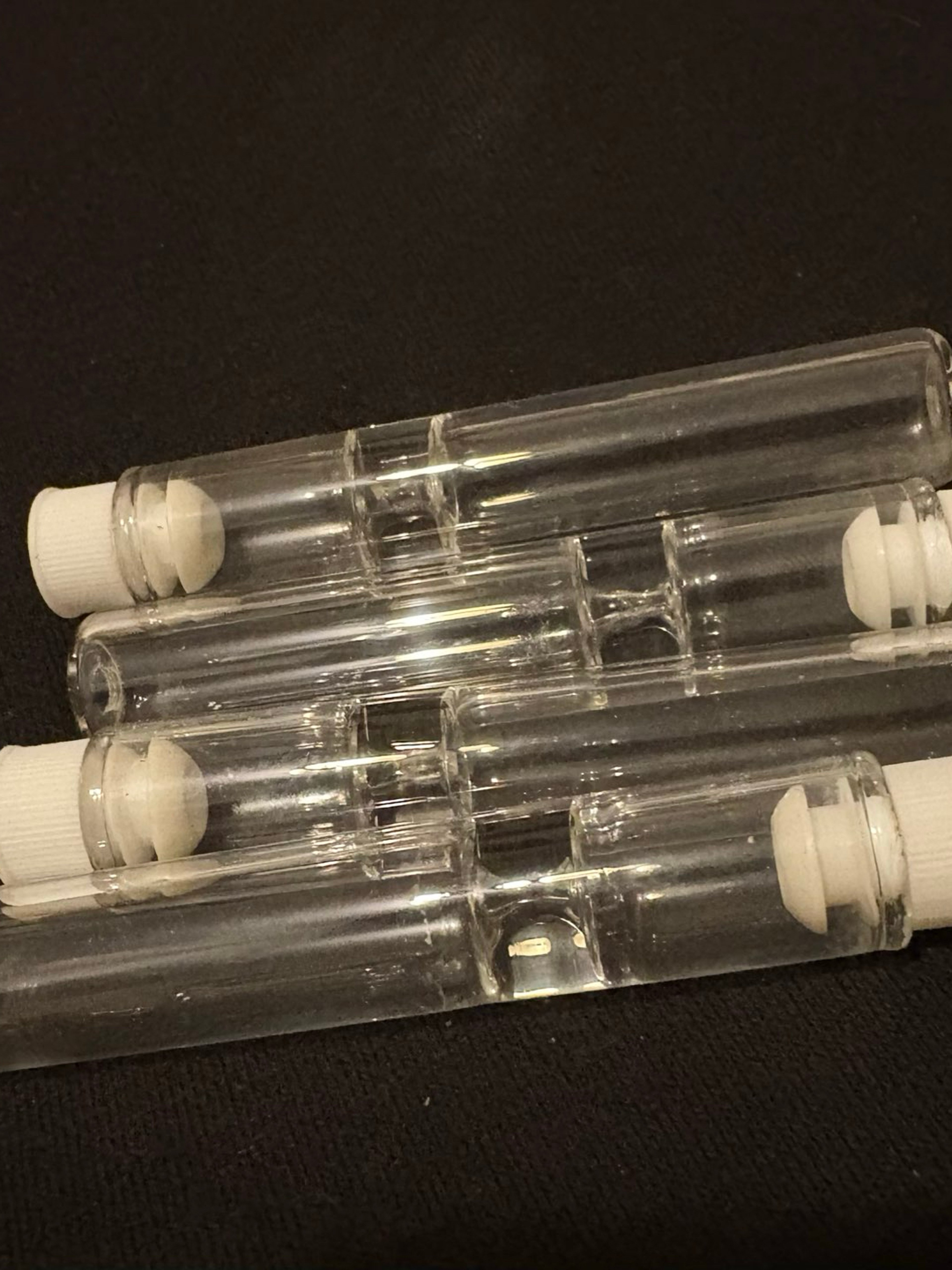 Preview pic of 4 pck Clear glass Chillum / One hitter with plastic caps
