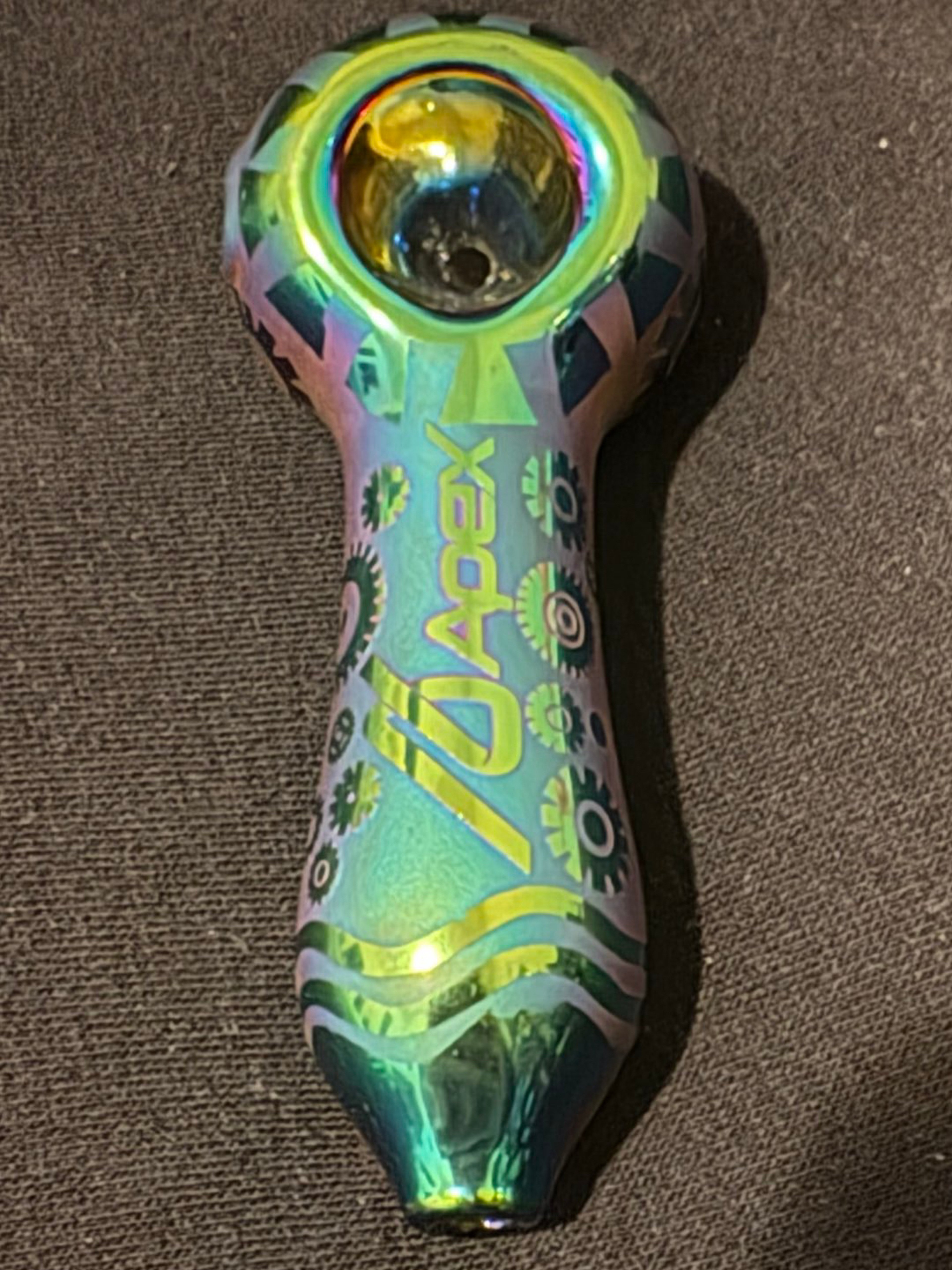 Sandblasted spoon pipe 4 inches image 0