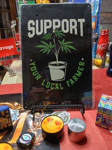 Preview pic of Decorative Stoner  Image Tin 8x12 Support Your Local Farmer