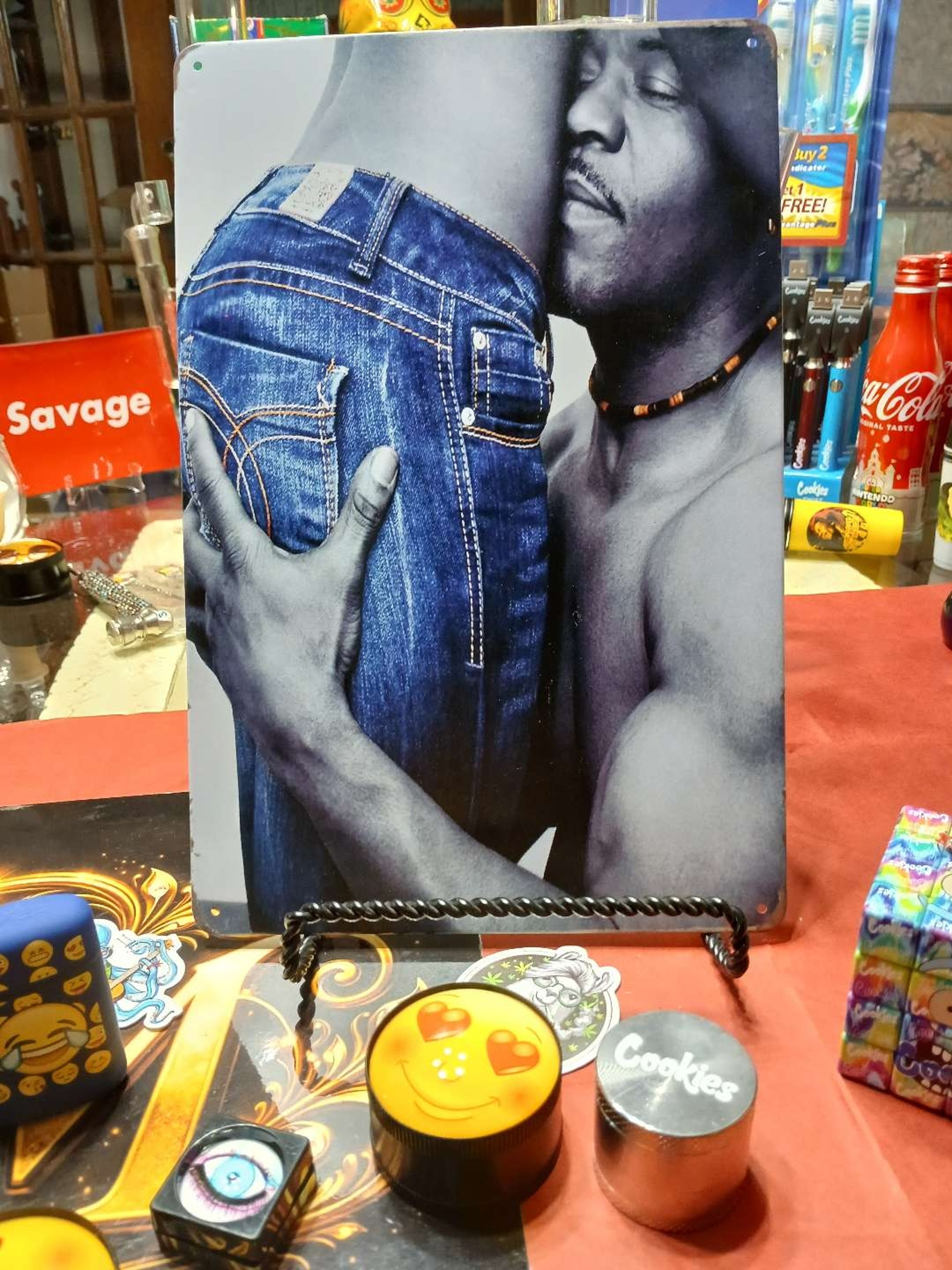 Preview pic of Decorative Stoner  Image Tin 8x12 Black Love