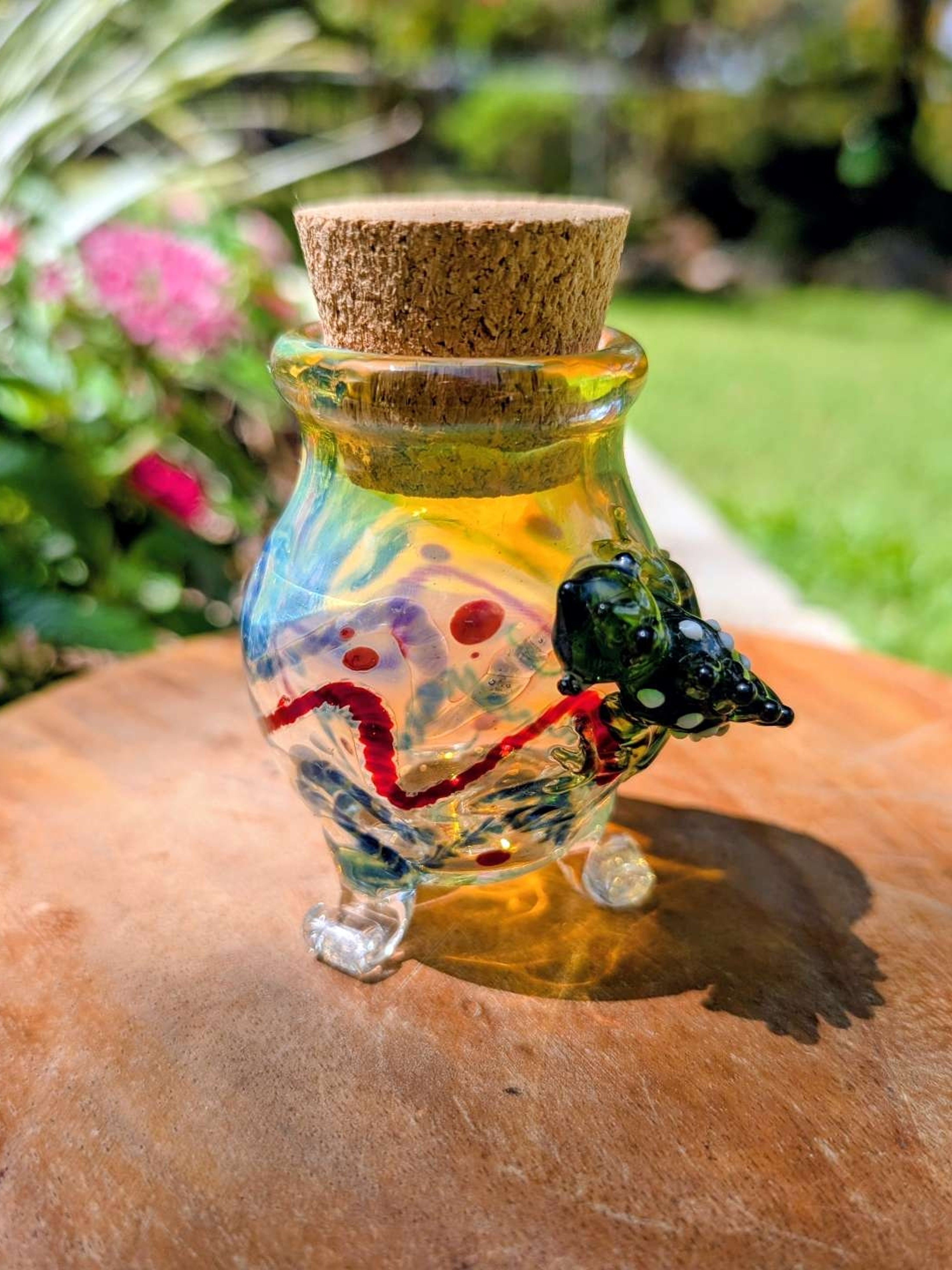 Preview pic of Jar Builder Chameleon Glass Stash Jar – Pristine Condition