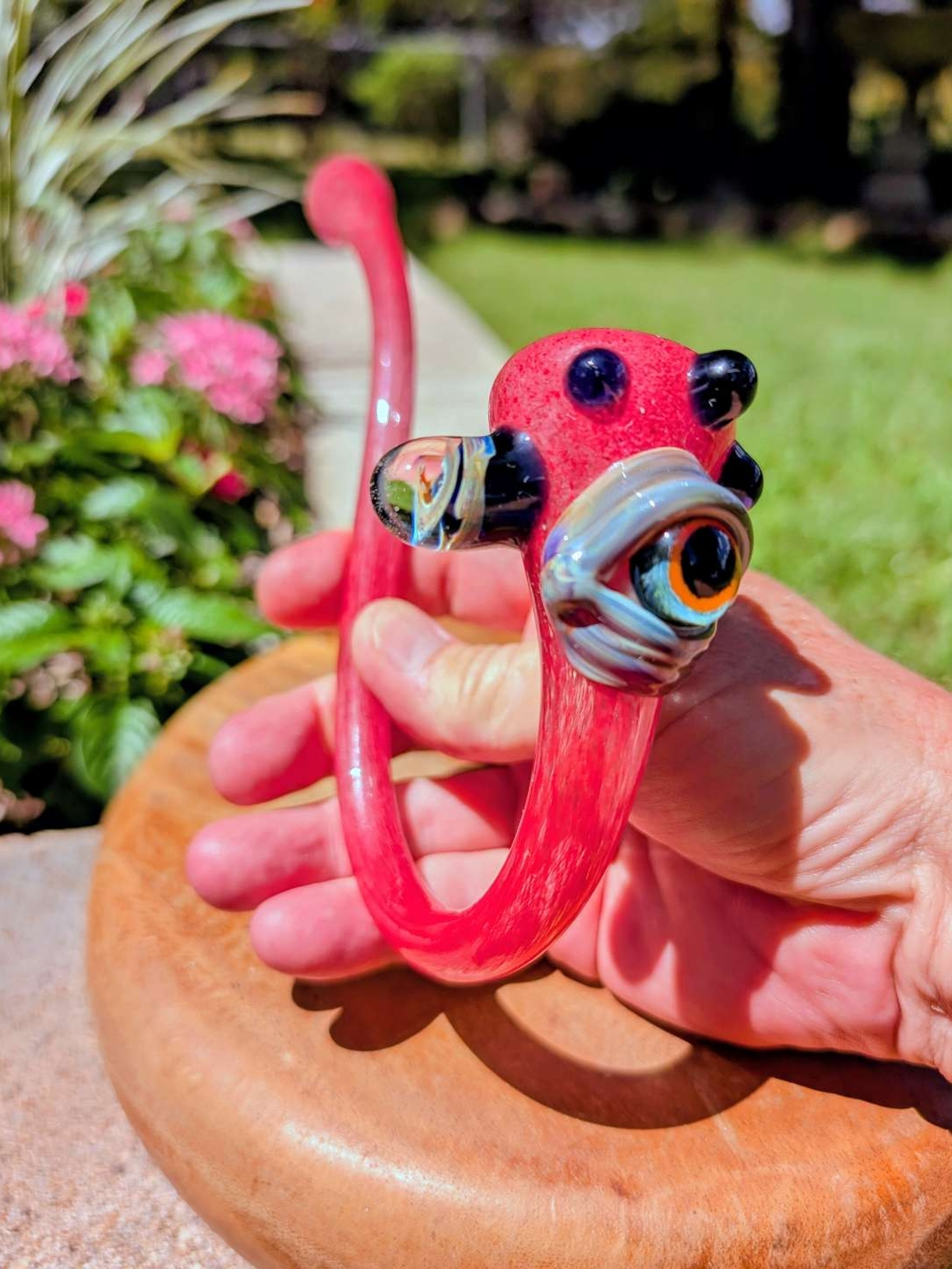 Preview pic of Hand-Blown Borosilicate Glass Gandalf Monster Pipe by Horrified Glass –