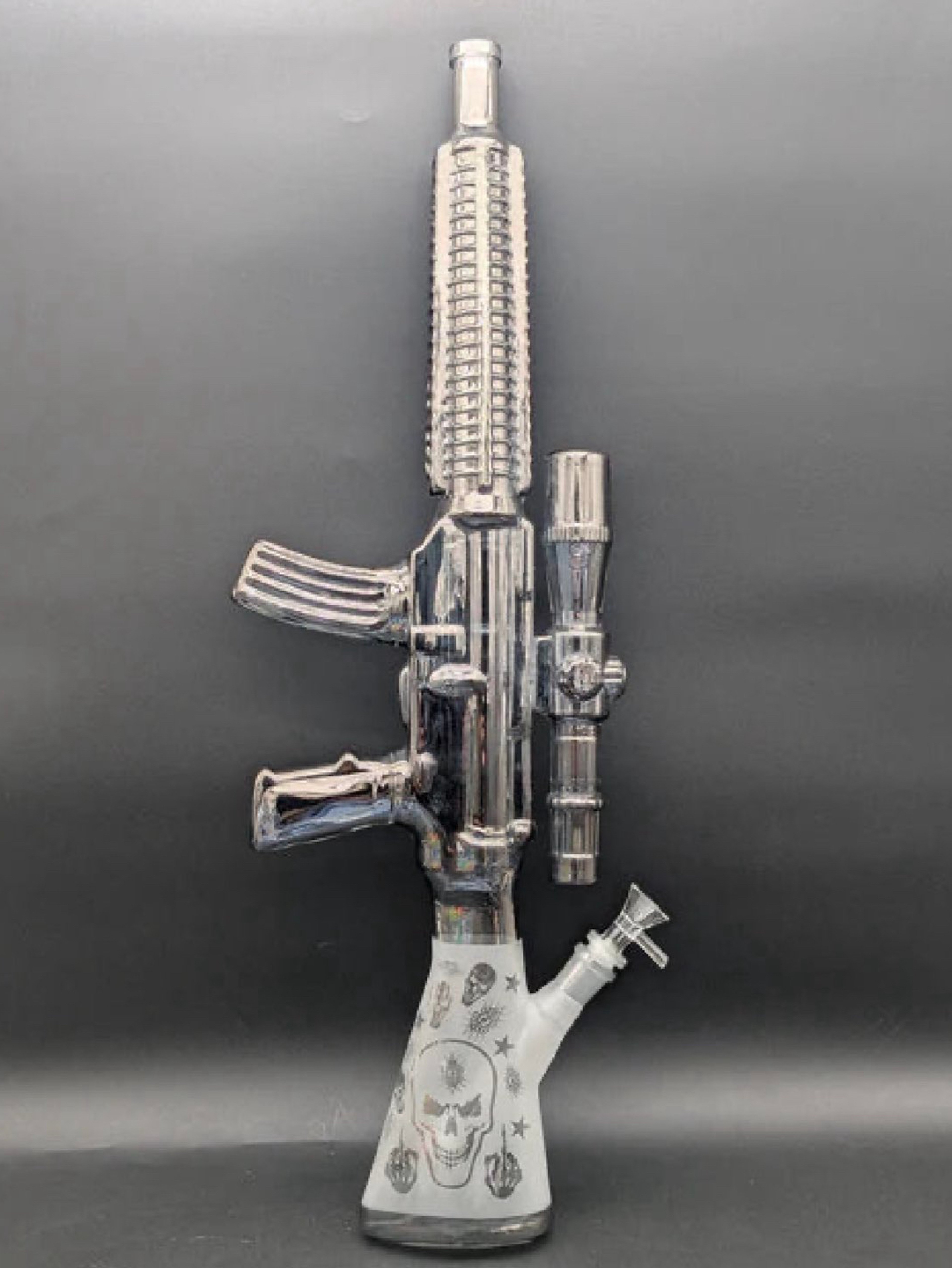 Preview pic of AR-15 Glass Sandblasted Gun Bong
