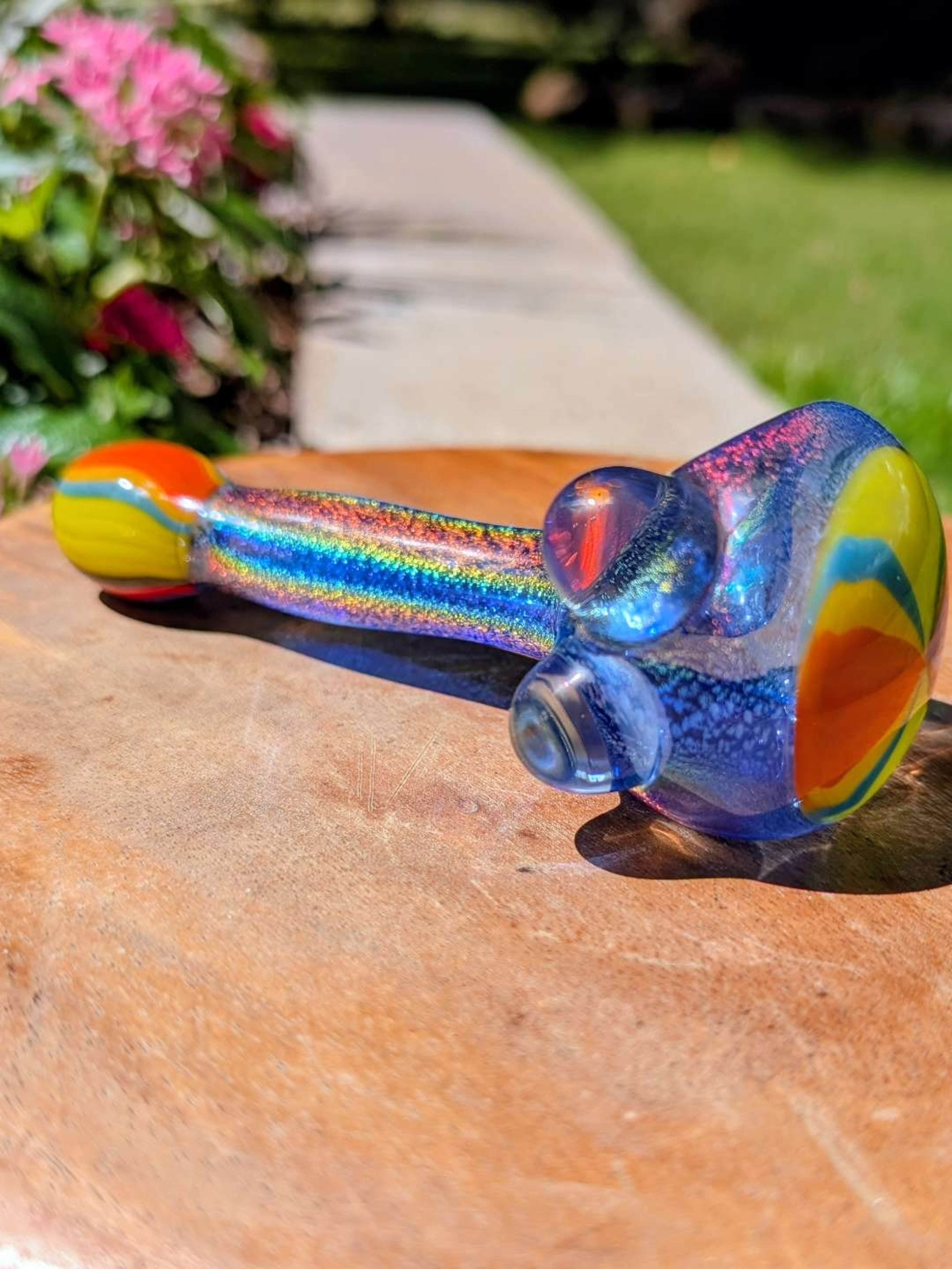 Preview pic of Pristine Signed Captain Hook (CPT) Custom Hand-Blown Fumed Spoon Pipe
