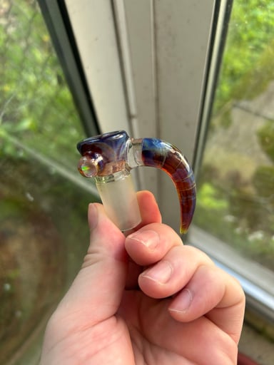 Preview pic of Amber Purple 18mm 4 hole with 2 opals Free Ship