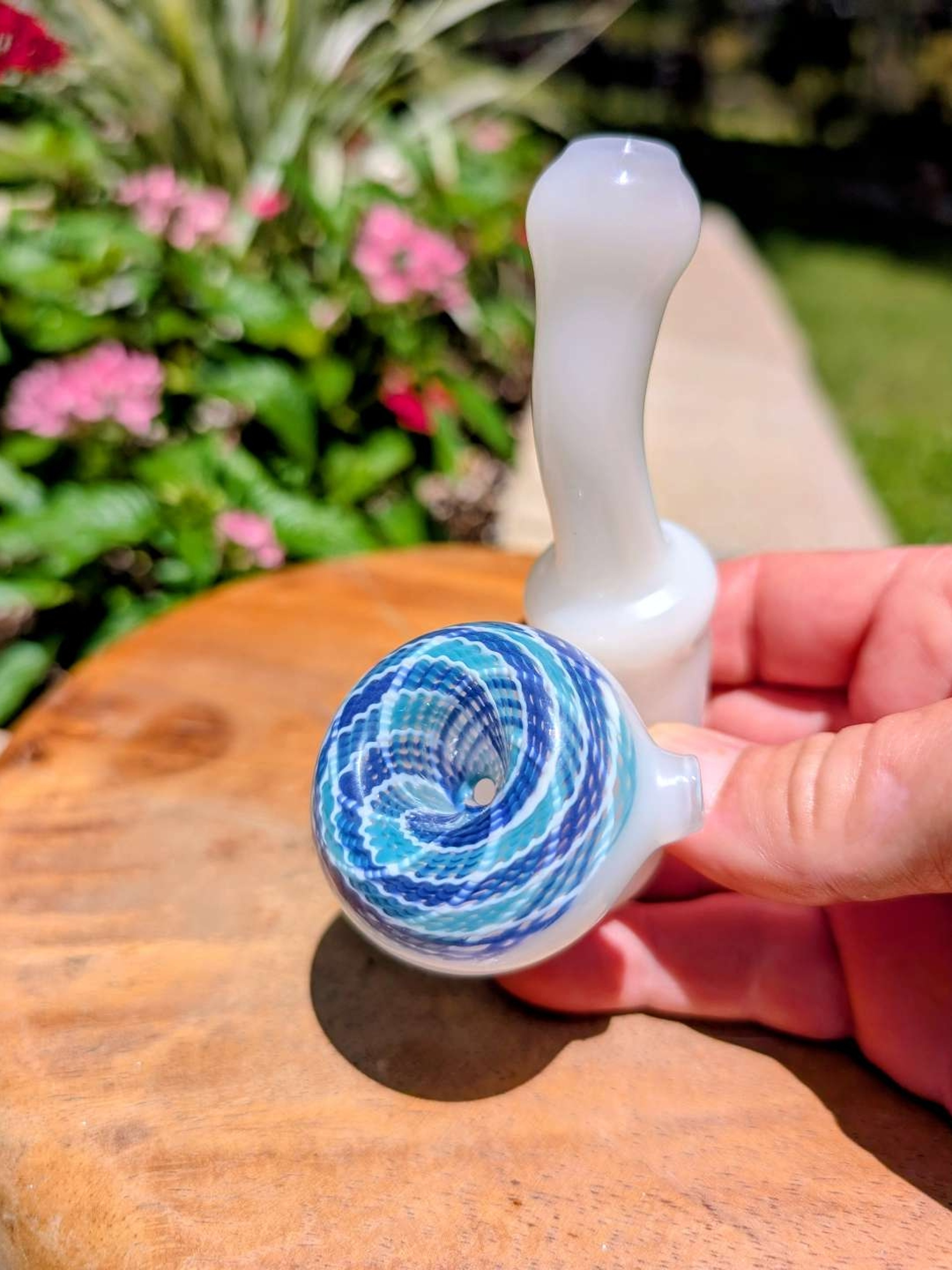 Preview pic of Technicks Glass (KNTK) 2019 Signed White-Cased Retti Sherlock - Blue/Teal Cap