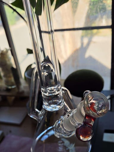 Preview pic of Discoboxglass recycler beaker beerdoglass mushroom slide setup