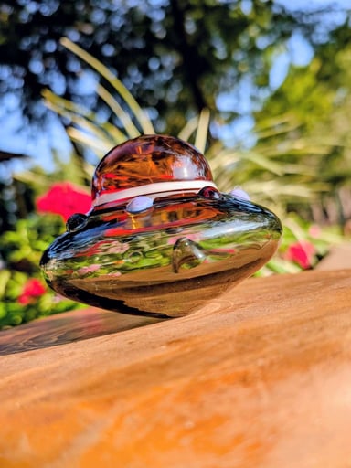 Preview pic of Unsigned Custom Heady UFO Flying Saucer Pipe - Pristine / Unsmoked
