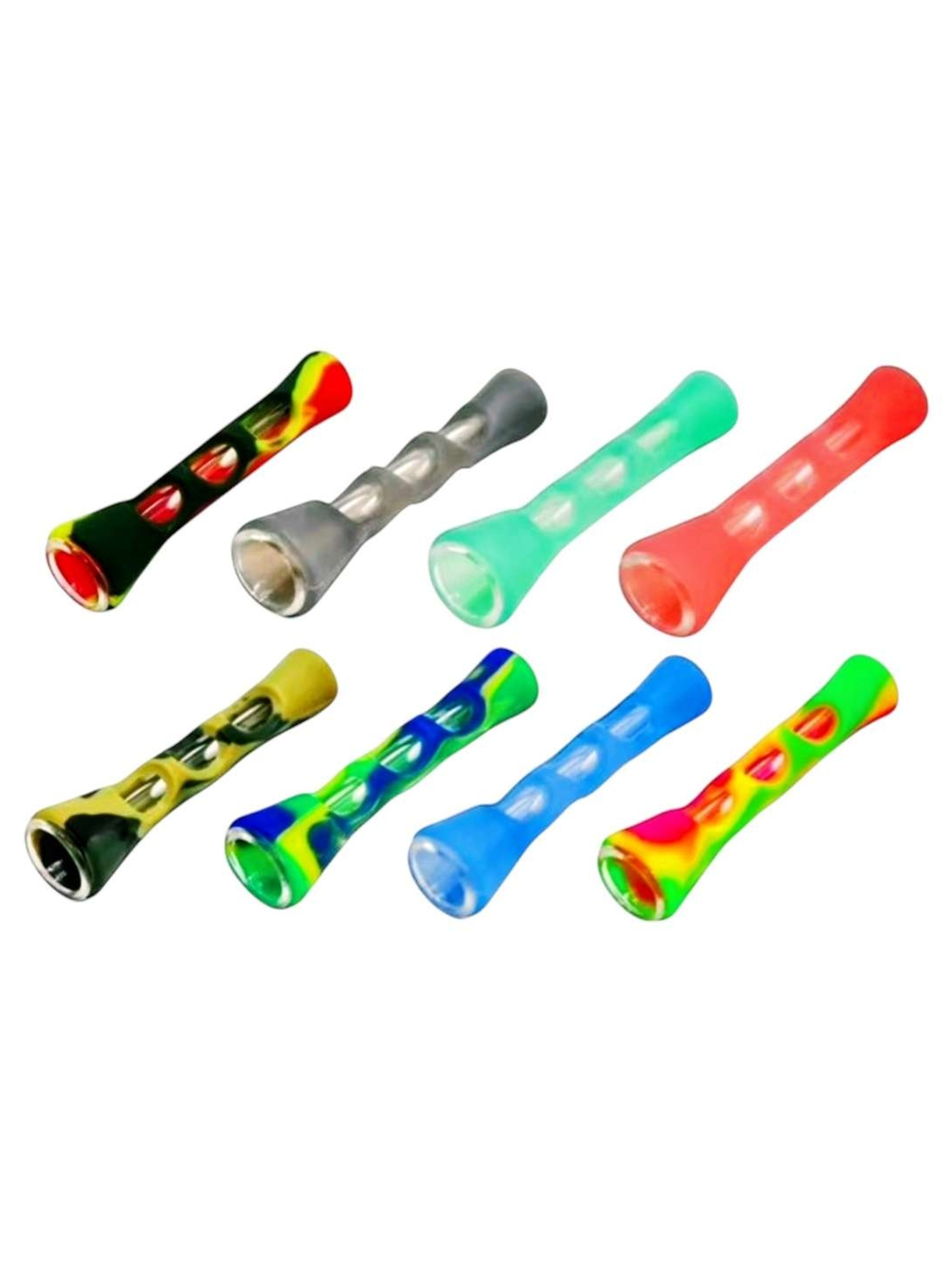Preview pic of 2 pcs Silicone Wrapped Chillum Random Color