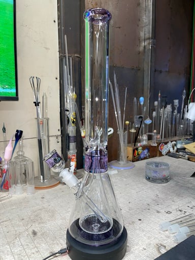 Preview pic of 50x18” purple color 14mm 1 hole slide comes with adapter to use the slide without steam