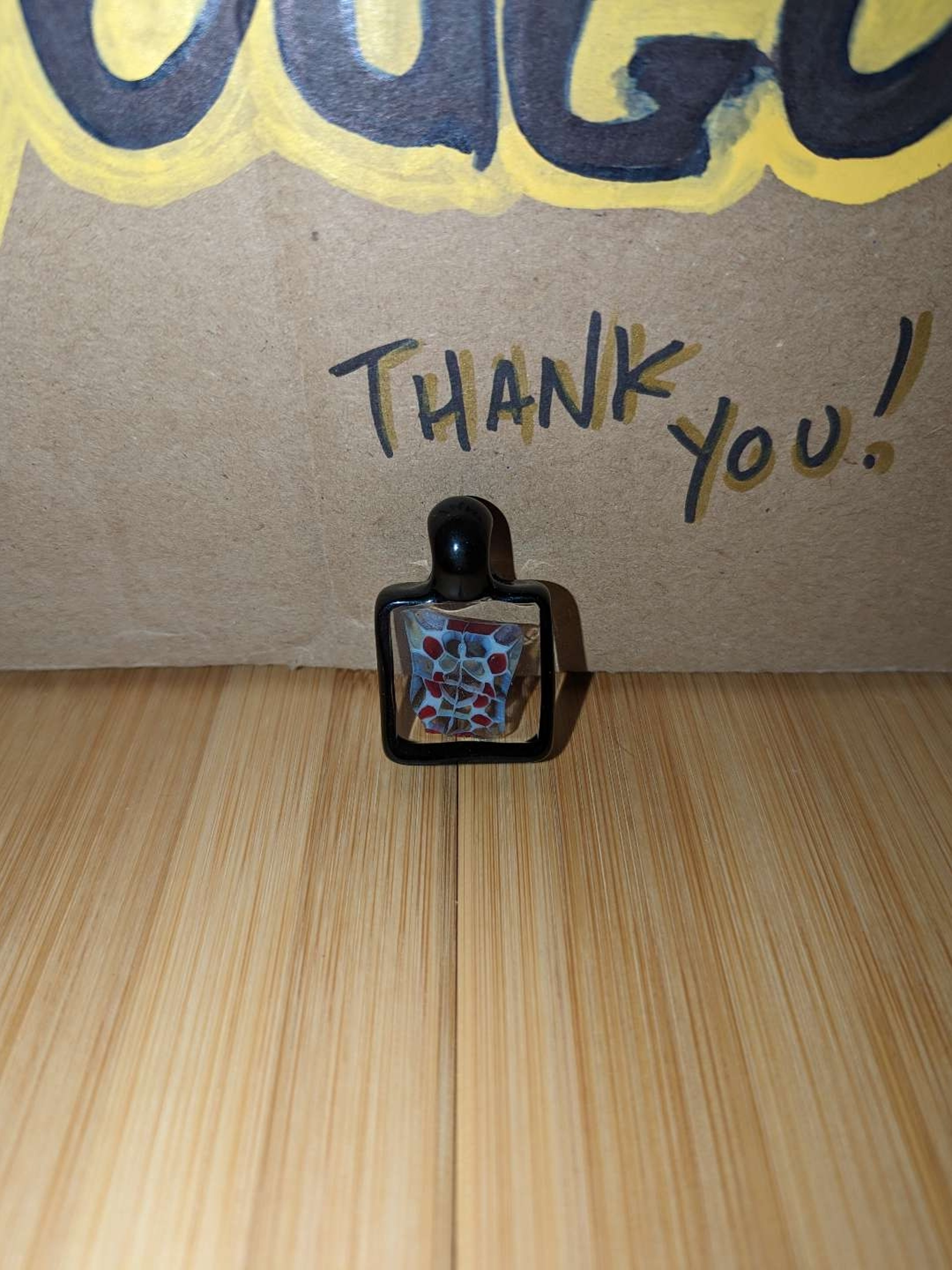 Preview pic of Yougo Boro - Square Floral Design Pendant