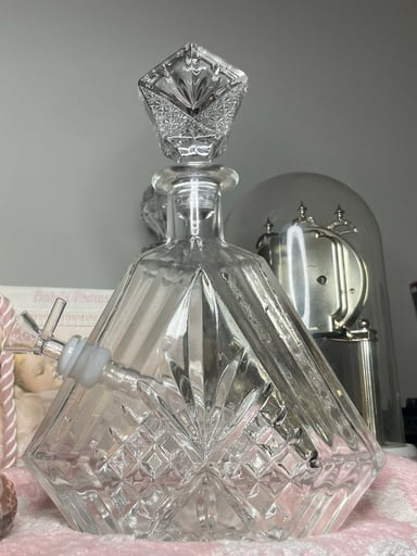 Preview pic of Vintage Crystal Decanter Handmade Bong