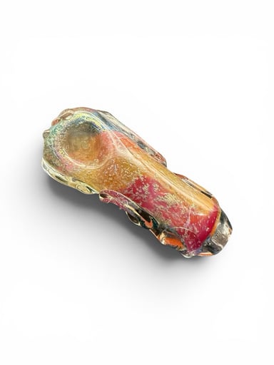 Preview pic of Glass by Nobody – Custom Rainbow Crushed Dichro Hand Pipe 5.5”