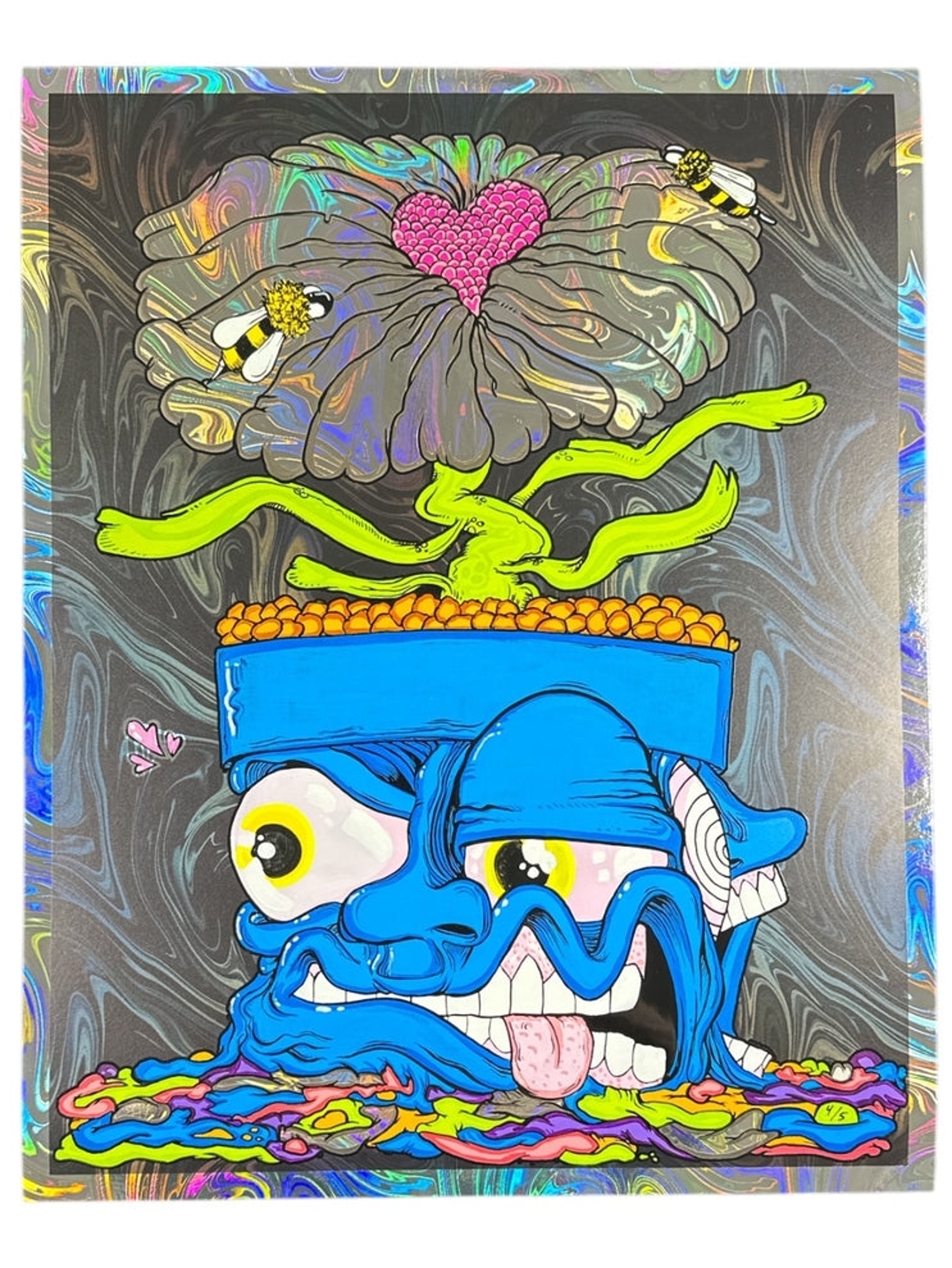 Preview pic of Aaron Brooks x Vincent Gordon (Melty Bros) "Choose Love Pot (Grey)" Print - LE 5