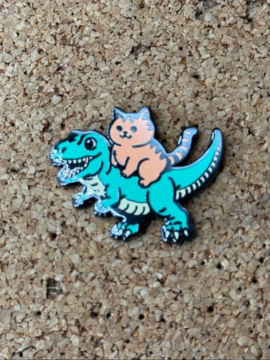 Preview pic of Dino kitty pin