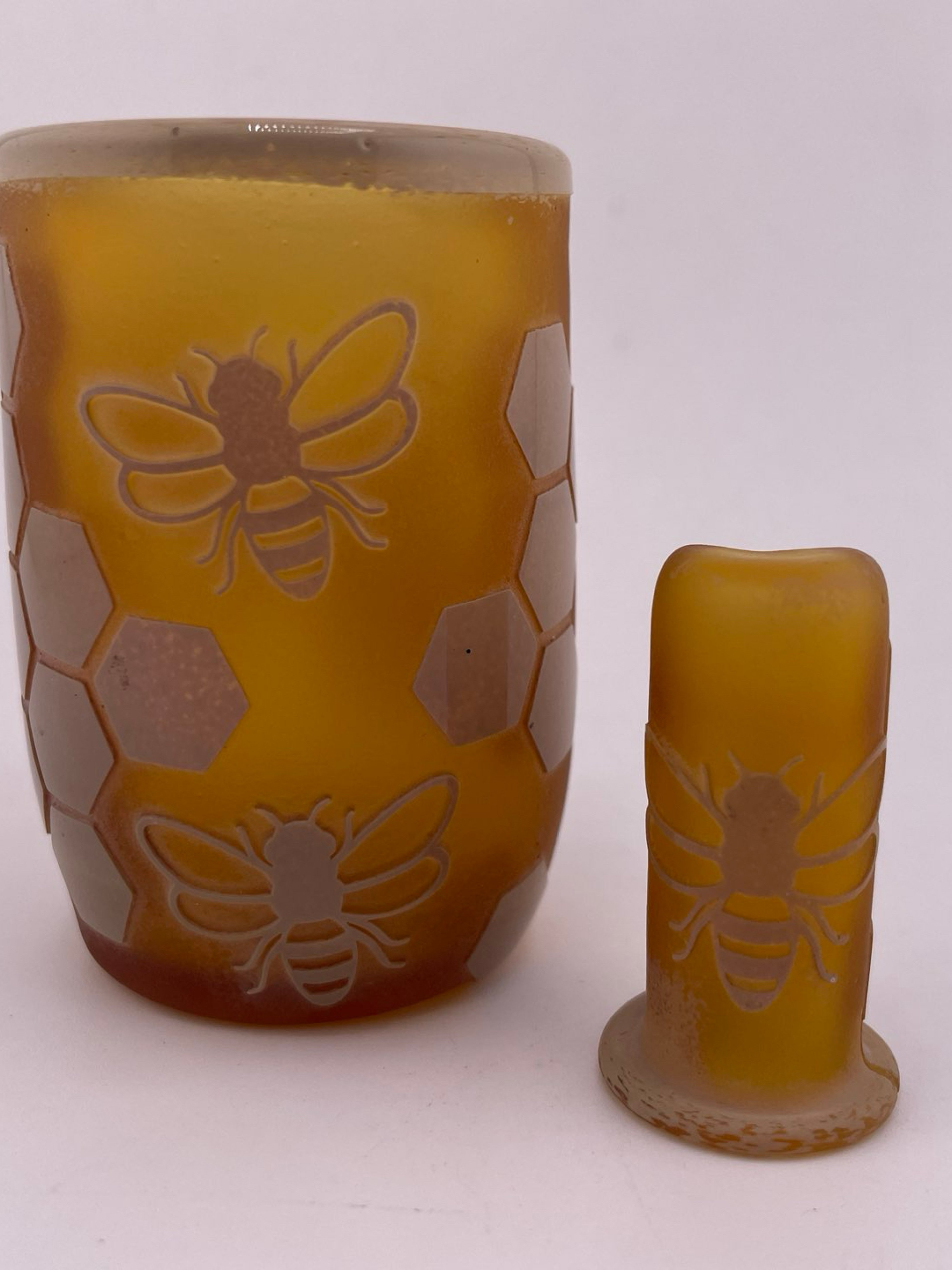 Preview pic of Brando Glass Puffco Proxy Core Cup & Mouth Piece - Amber Bee Honey Comb