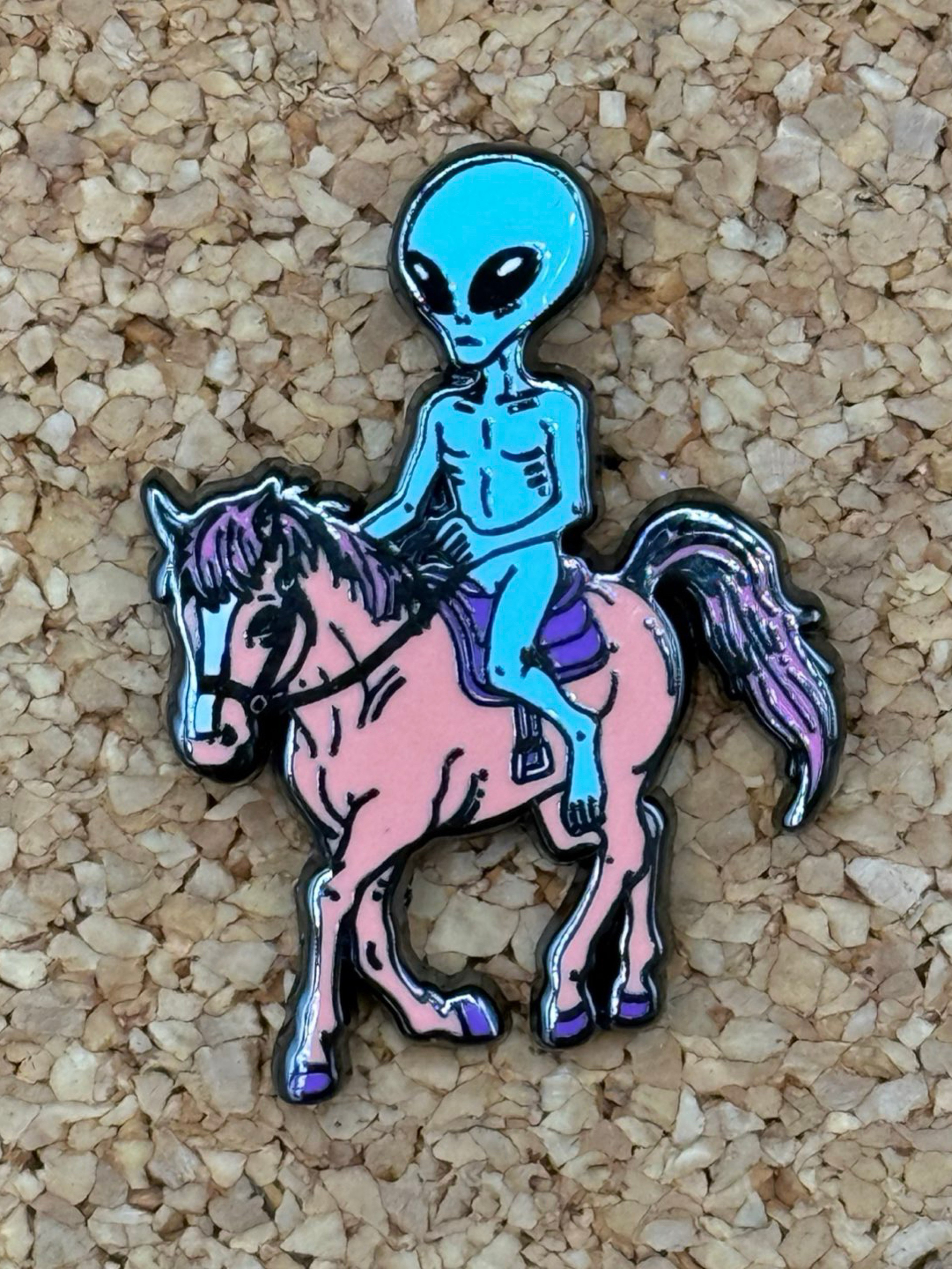Preview pic of Alien cowboy pin