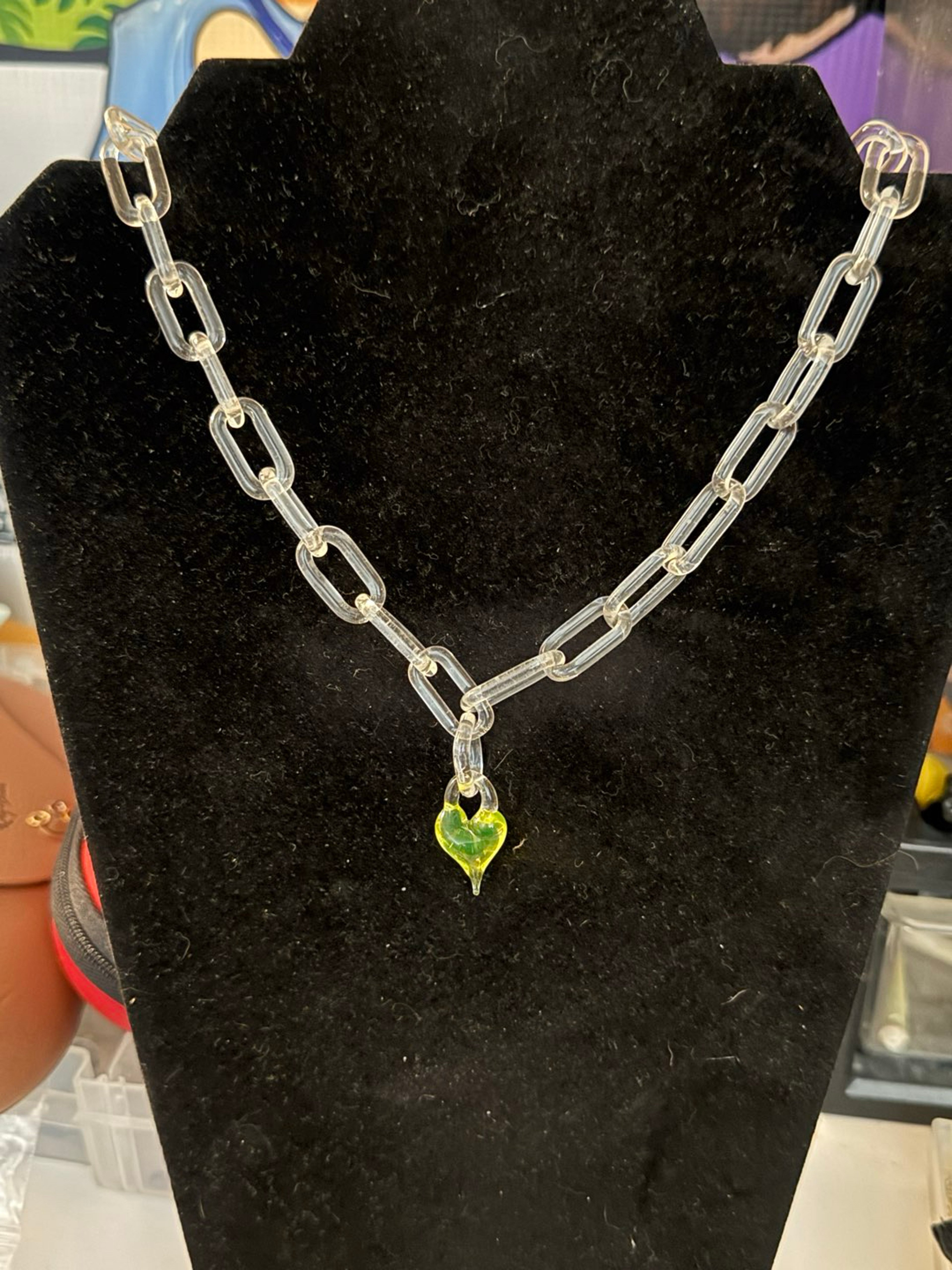 Preview pic of Clear chain with Ion heart pendant