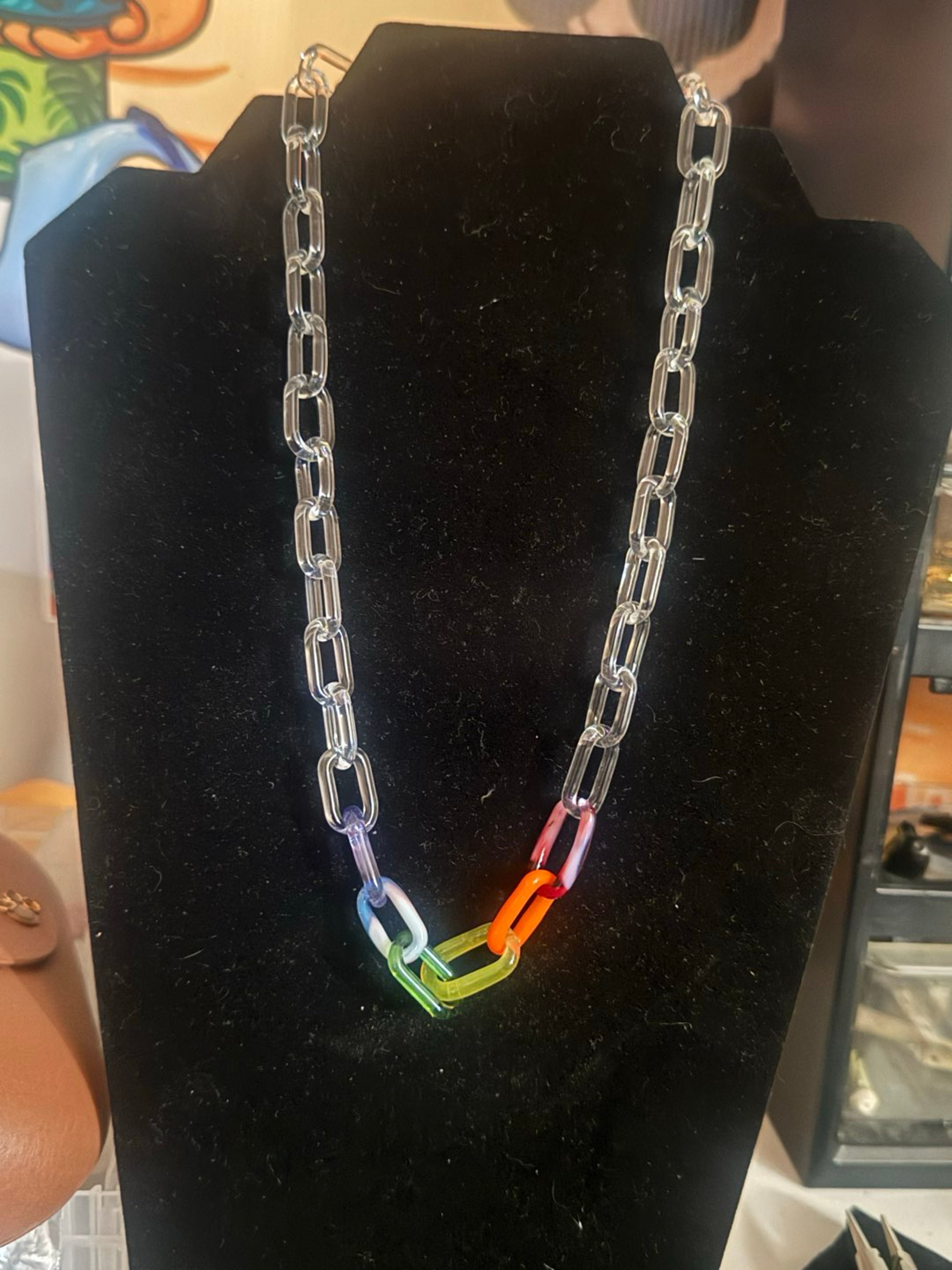 Preview pic of Clear chain with Rainbow section