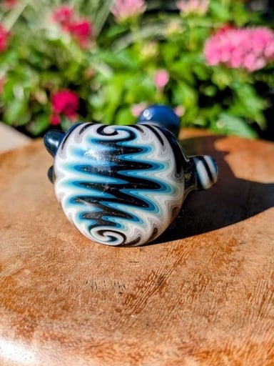 Preview pic of 2019 Pi Glass Signed Worked-Face Spoon Pipe – Pristine / Mint Condition