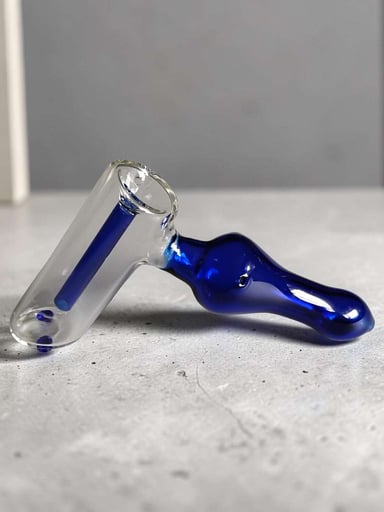 Preview pic of Sloppy Hippo Helix Bubbler Blue & Clear