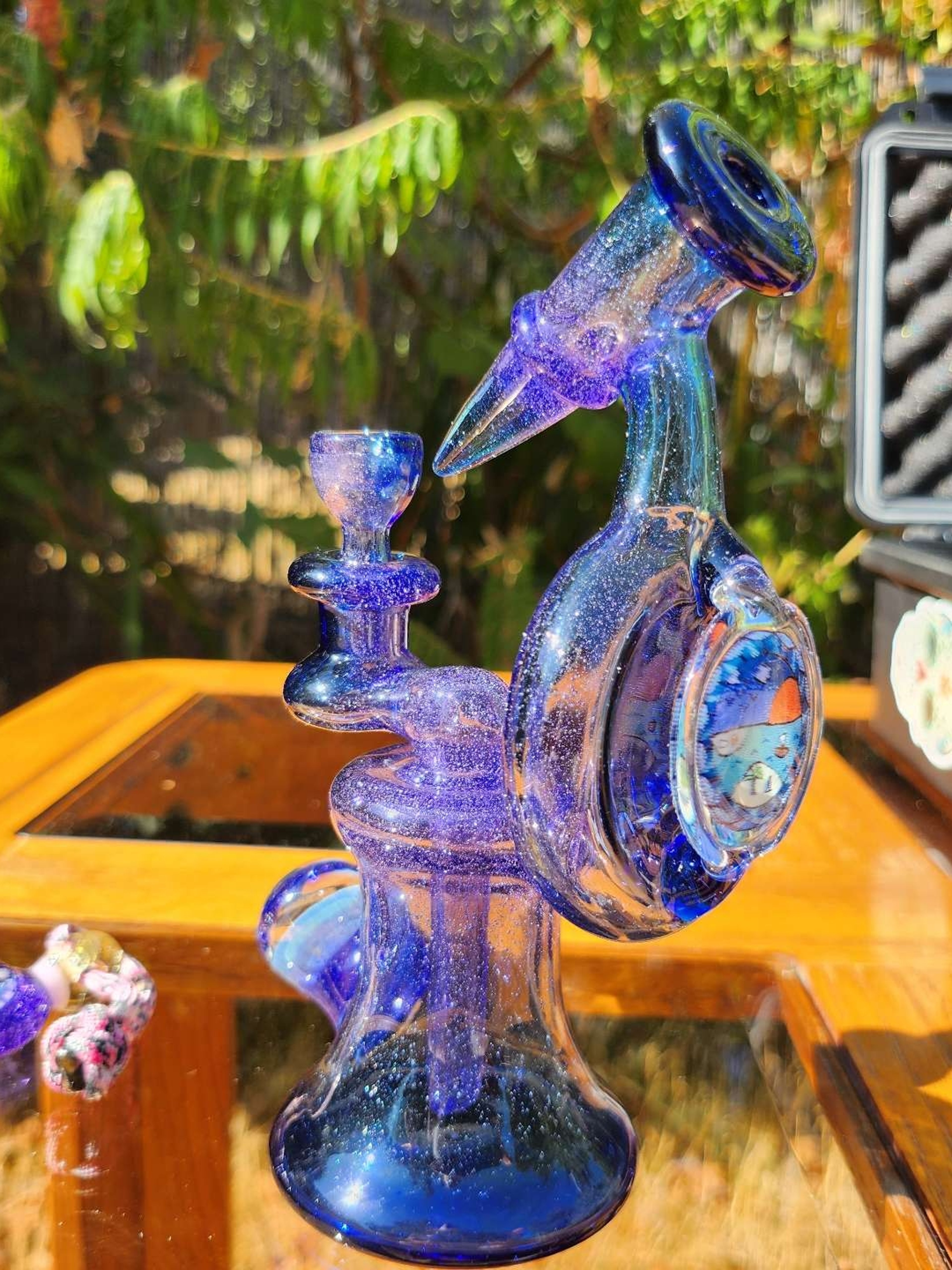 Preview pic of Glasstro and Yak Glass Collab featuring unique pointillism designs