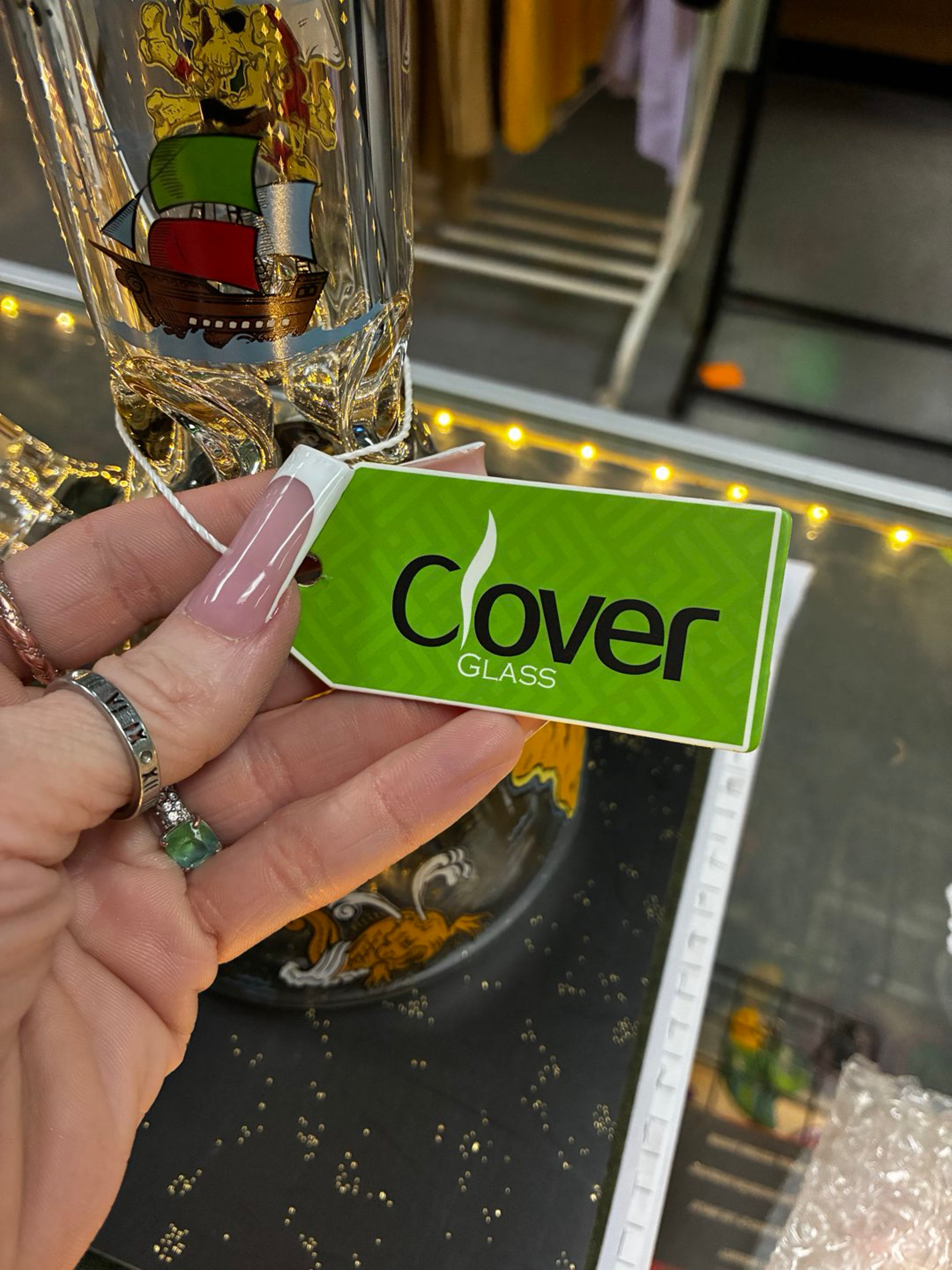 Preview pic of Clover 16” “ Pirate Booty” beaker bong set w/ ash catcher