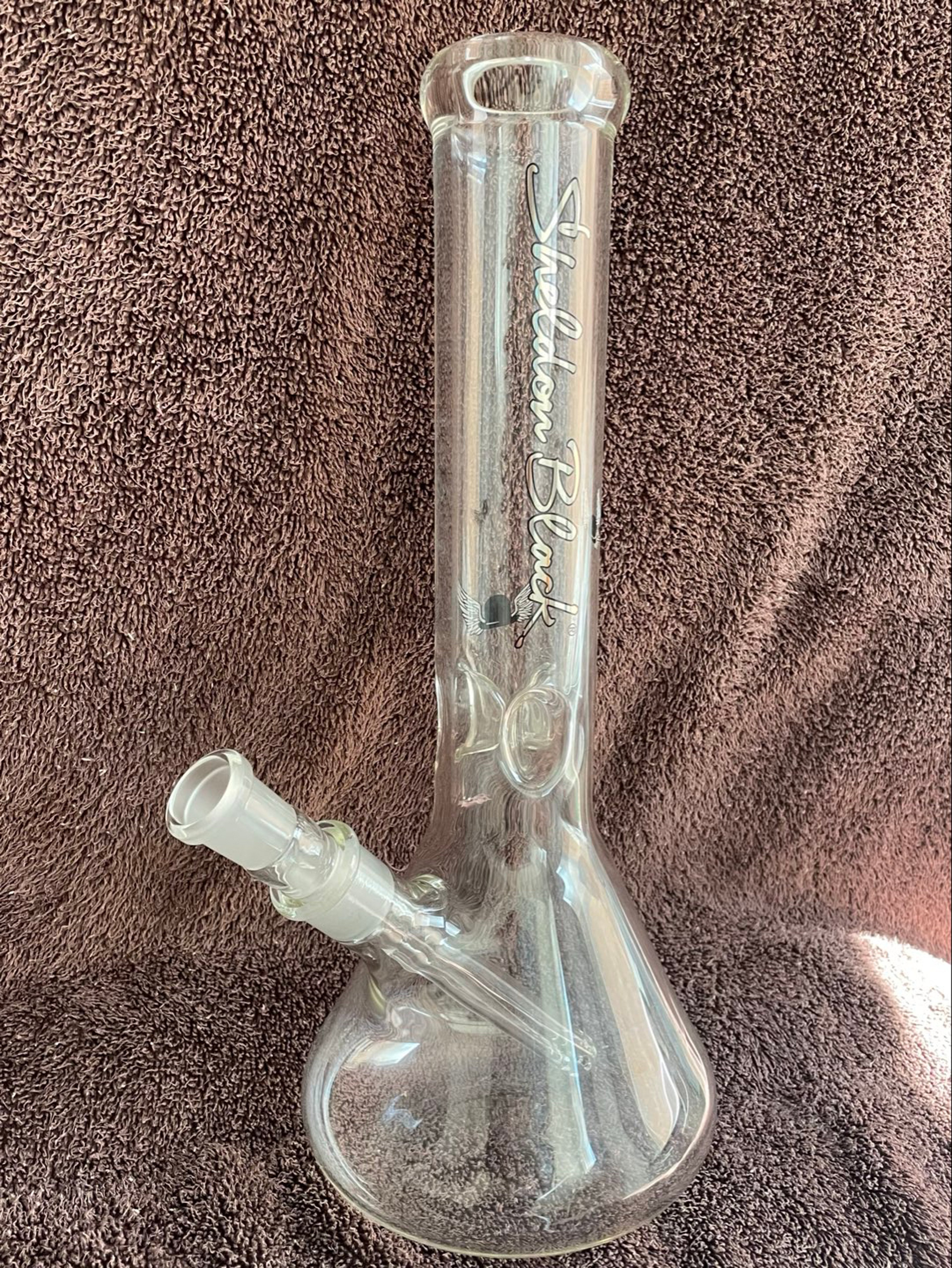 Authentic Sheldon Black 5mm Beaker w/ OG Branded Downstem image 0