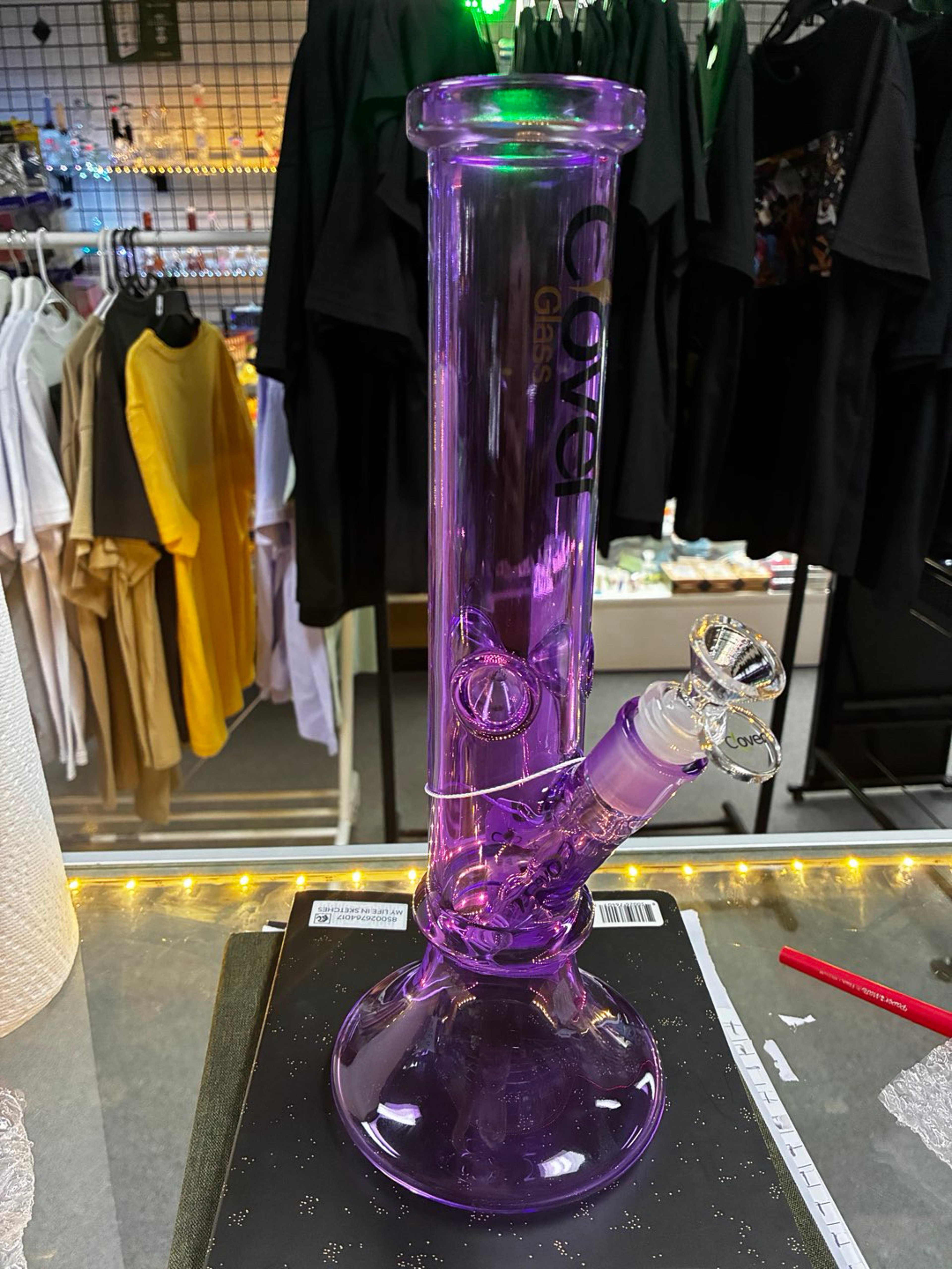 Preview pic of ✨ Clover Glass Purple Transparent Water Pipe