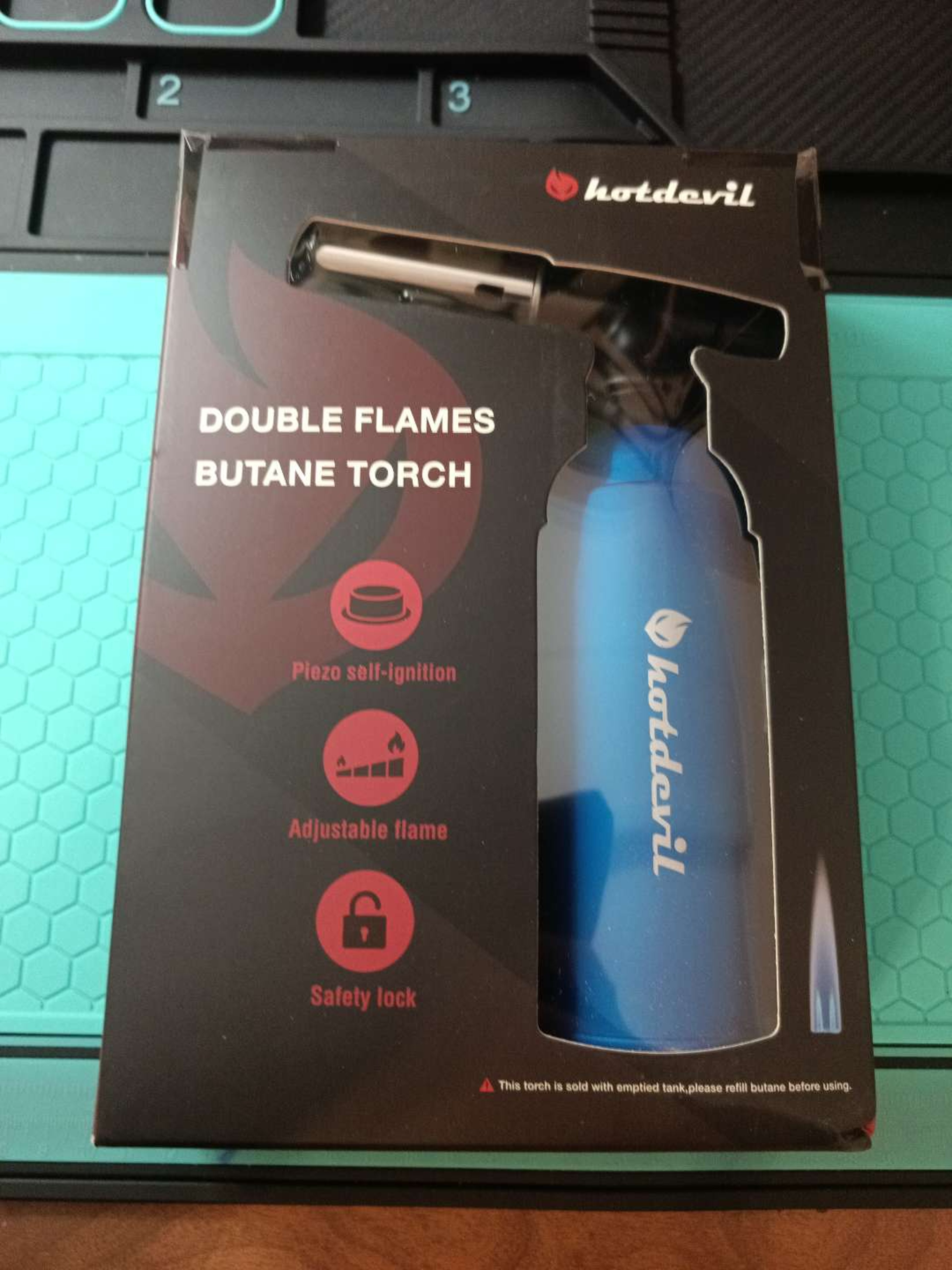 Preview pic of Hot Devil 20g Double Flame Butane Torch (New - Blue)