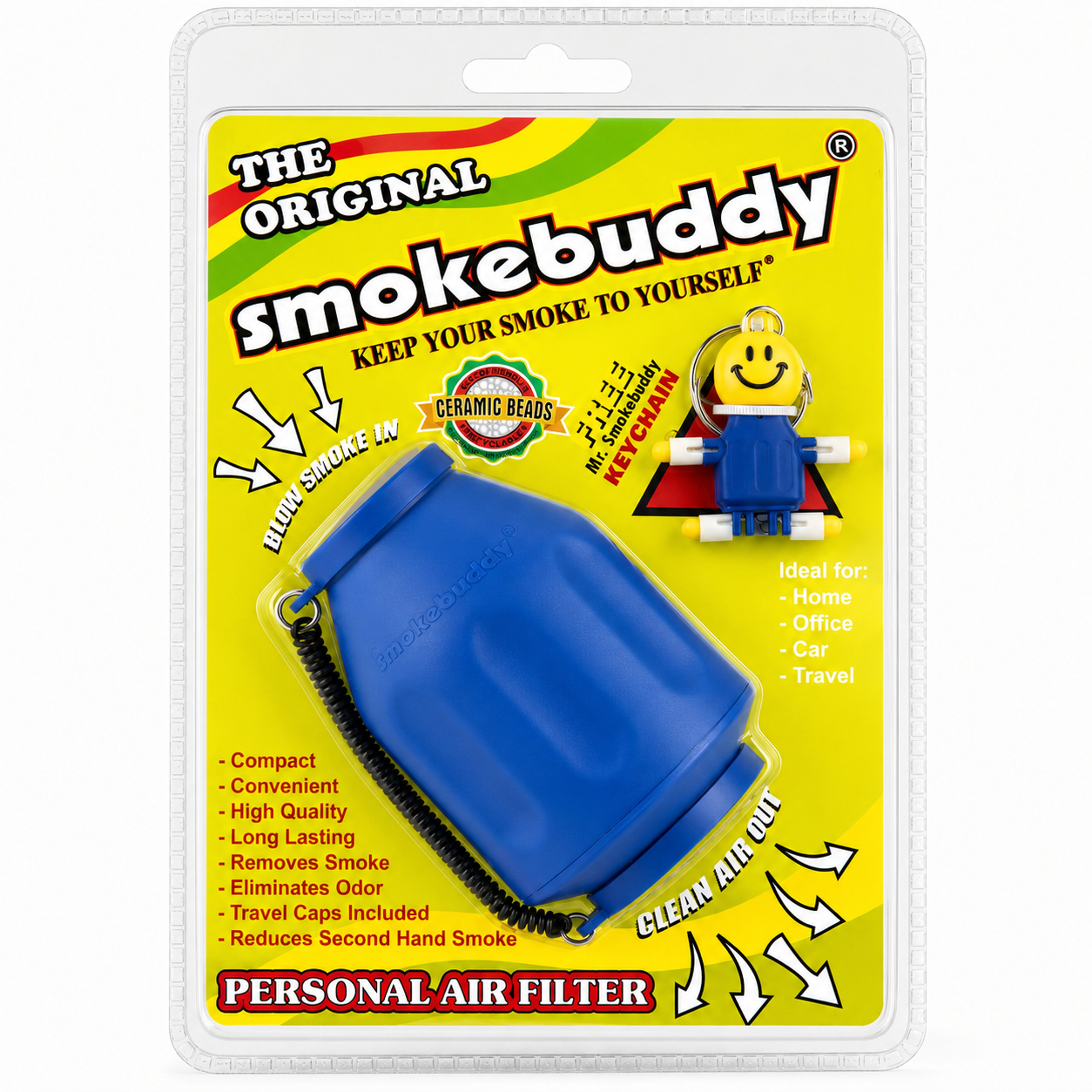 Preview pic of Smokebuddy Original Personal Air Filter with LED Keychain – Blue