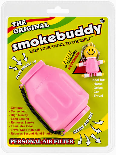 Preview pic of Smokebuddy Original Personal Air Filter with LED Keychain – Pink