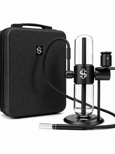 Preview pic of Gravity Hookah Infuser Glass Bong w Carry Case - Black - Full Size