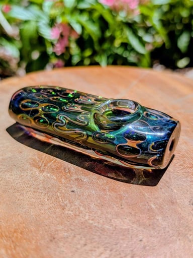 Preview pic of Pristine Fumed Wig-Wag Dry Steamroller - Metallic Green & Gold