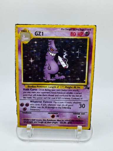Preview pic of GZ1 x Trevy Metal Gengar Moodmat 4x3 Limited Edition Light Wear on Back