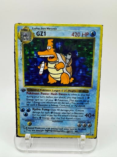 Preview pic of GZ1 x Trevy Metal Blastoise Moodmat 4x3 Limited Edition Light Wear on Back