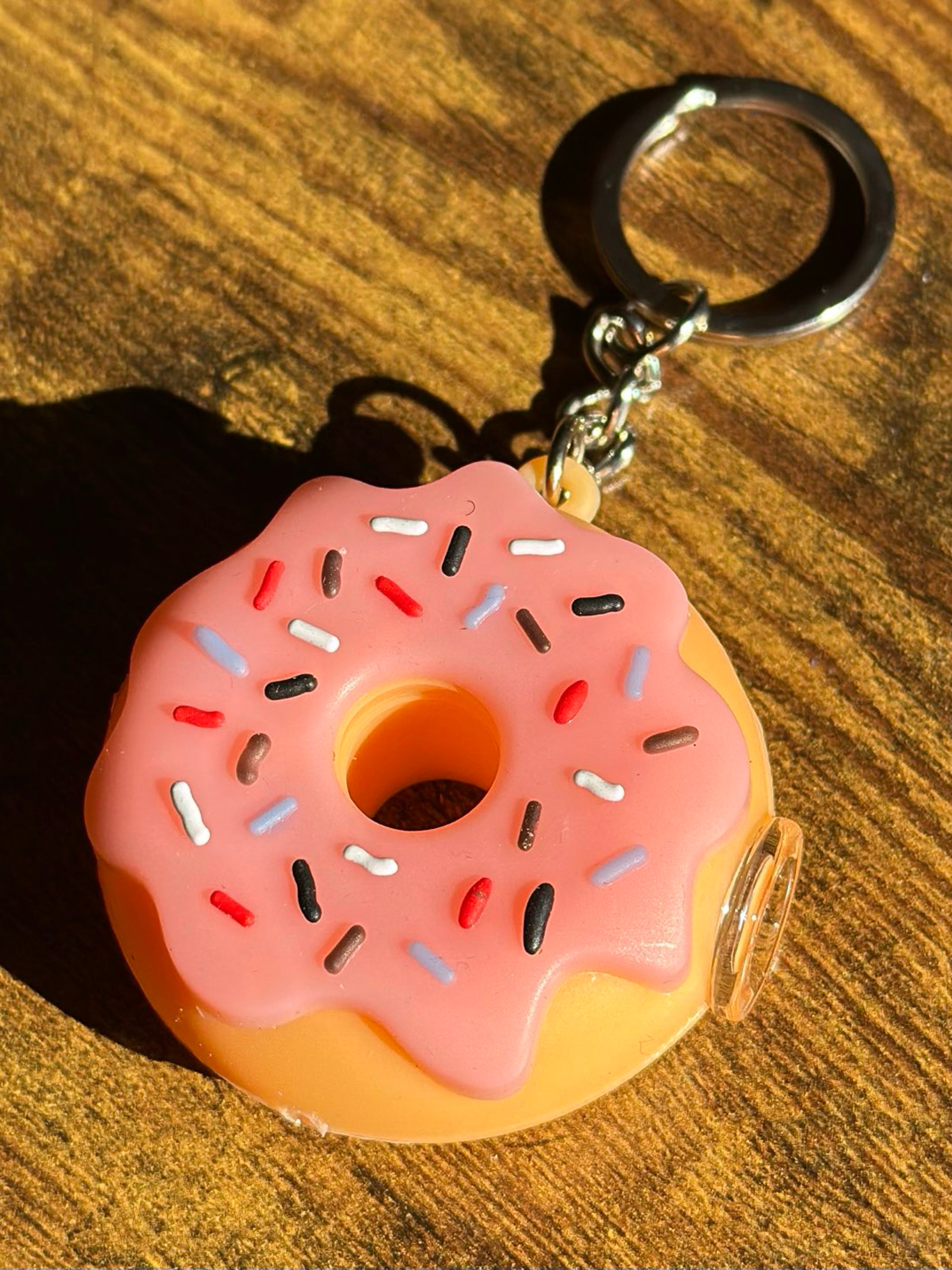 Preview pic of Stay Lit Design Silicone Donut Hand Pipe Keychain