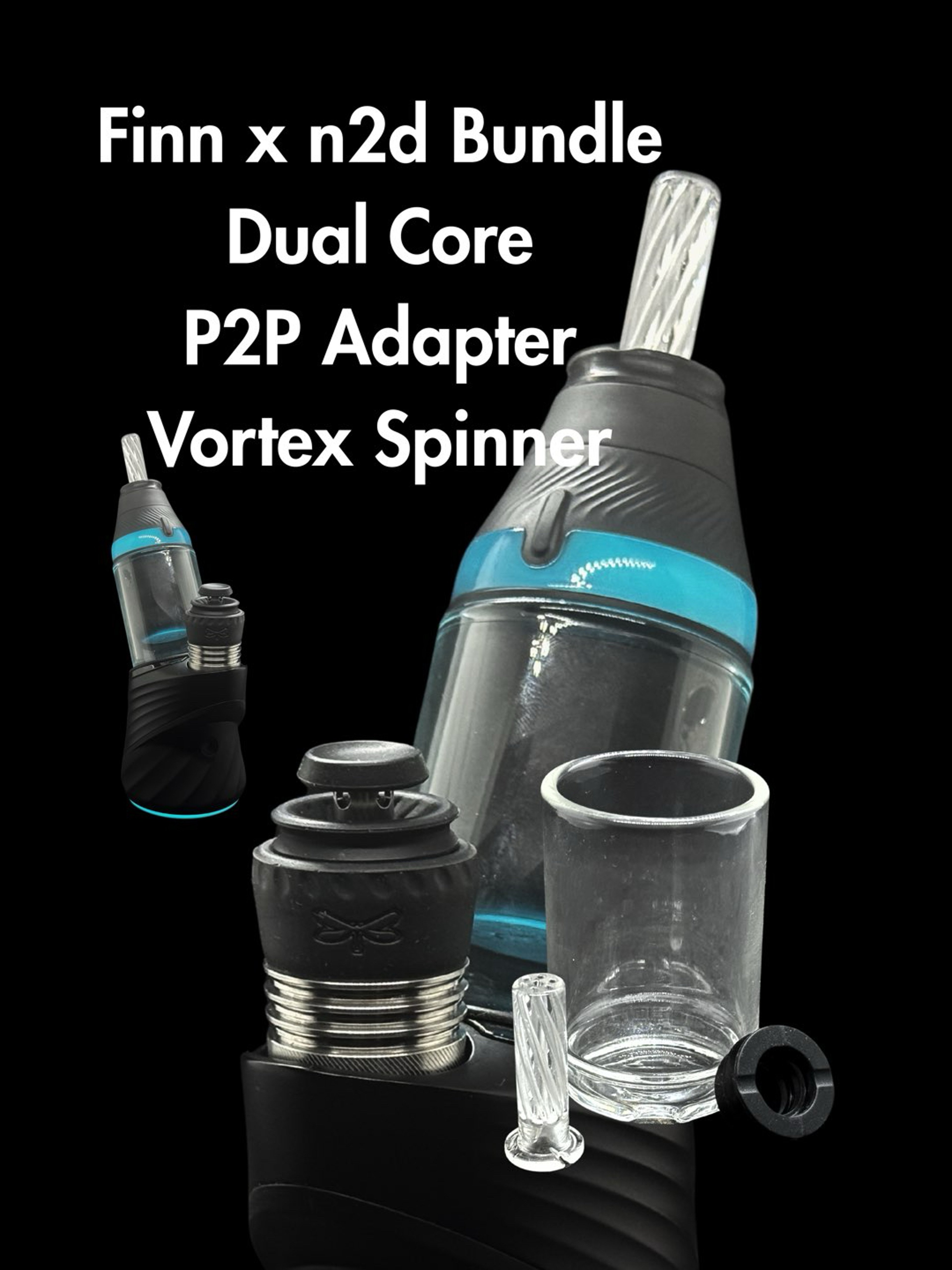 Preview pic of FINN x n2d Puffco Peak/Proxy Dual Core + P2P V2 Adapter + Vortex Spinner Bundle