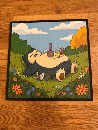 Preview pic of “Snorlax Sesh” Pokémon-Inspired Sesh Mat – 11” x 11” 🍃