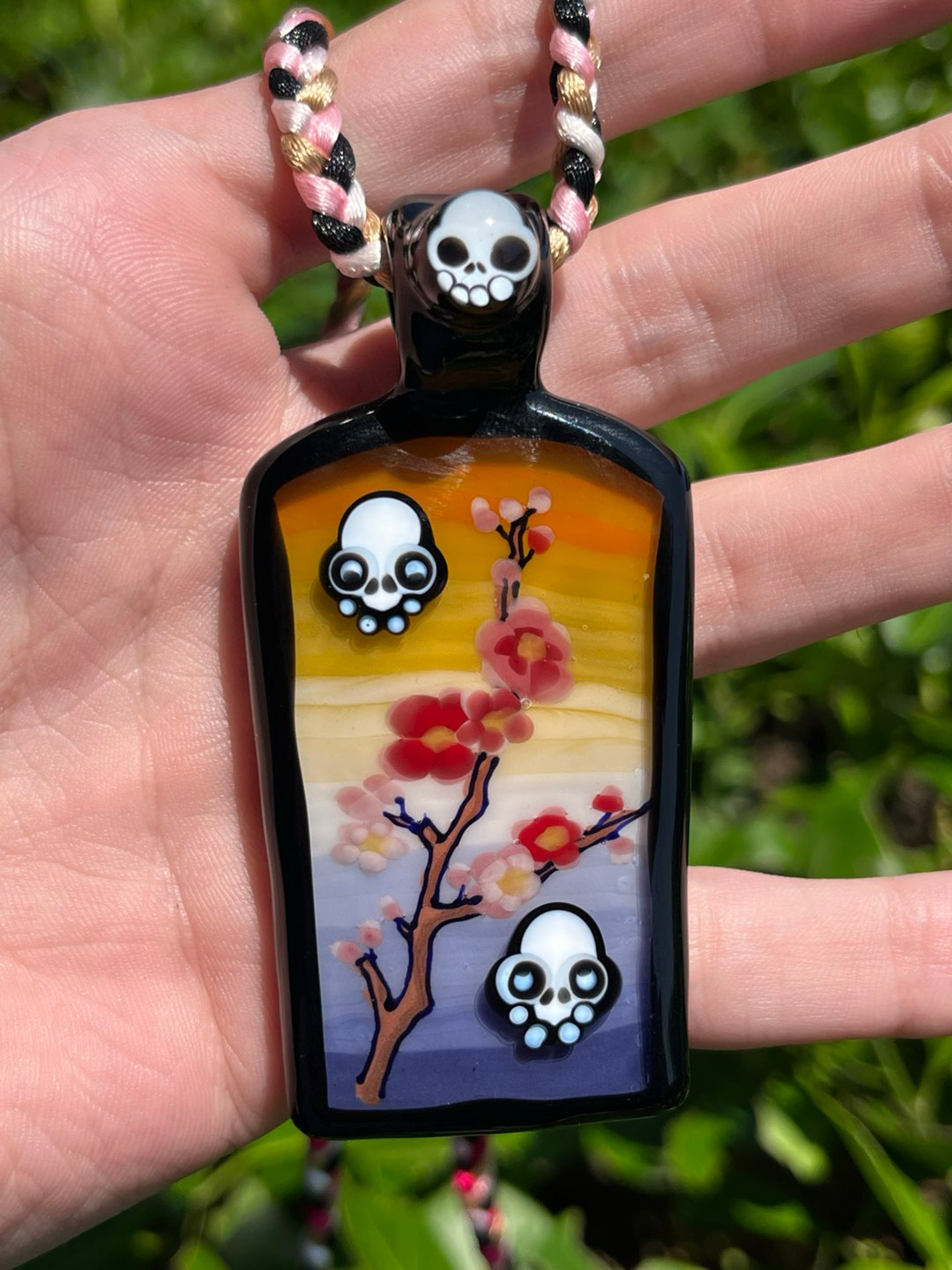 Preview pic of Lil Bear x Joe P Cherry Blossom Tile Pendant