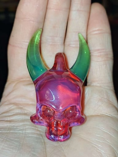 Preview pic of KBerg Karmaline/Green Waves Demon Skull Pendant