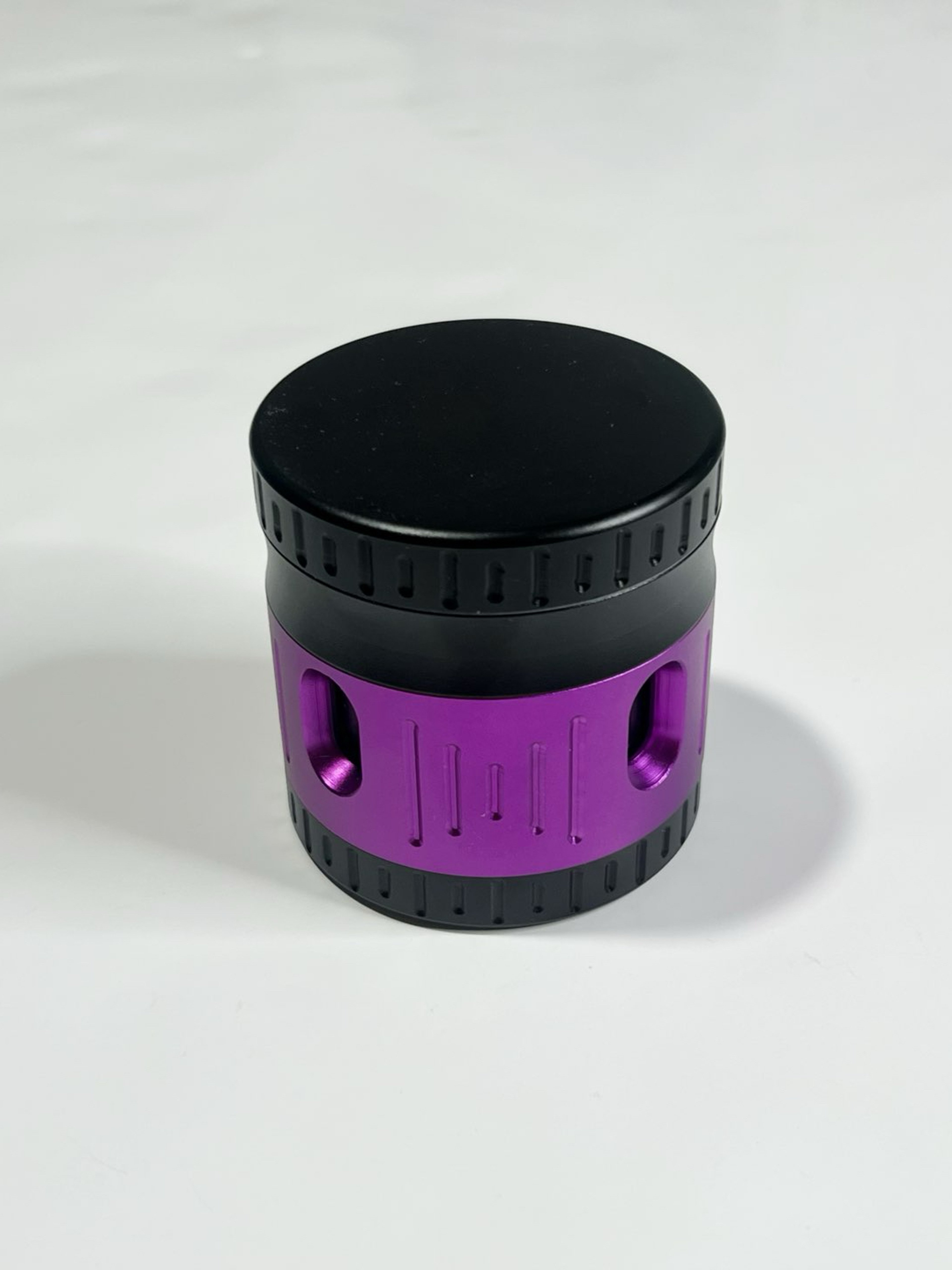 Preview pic of Aluminum  4pc Grinder w/ Clear Glass Top 2.5" Black Purple