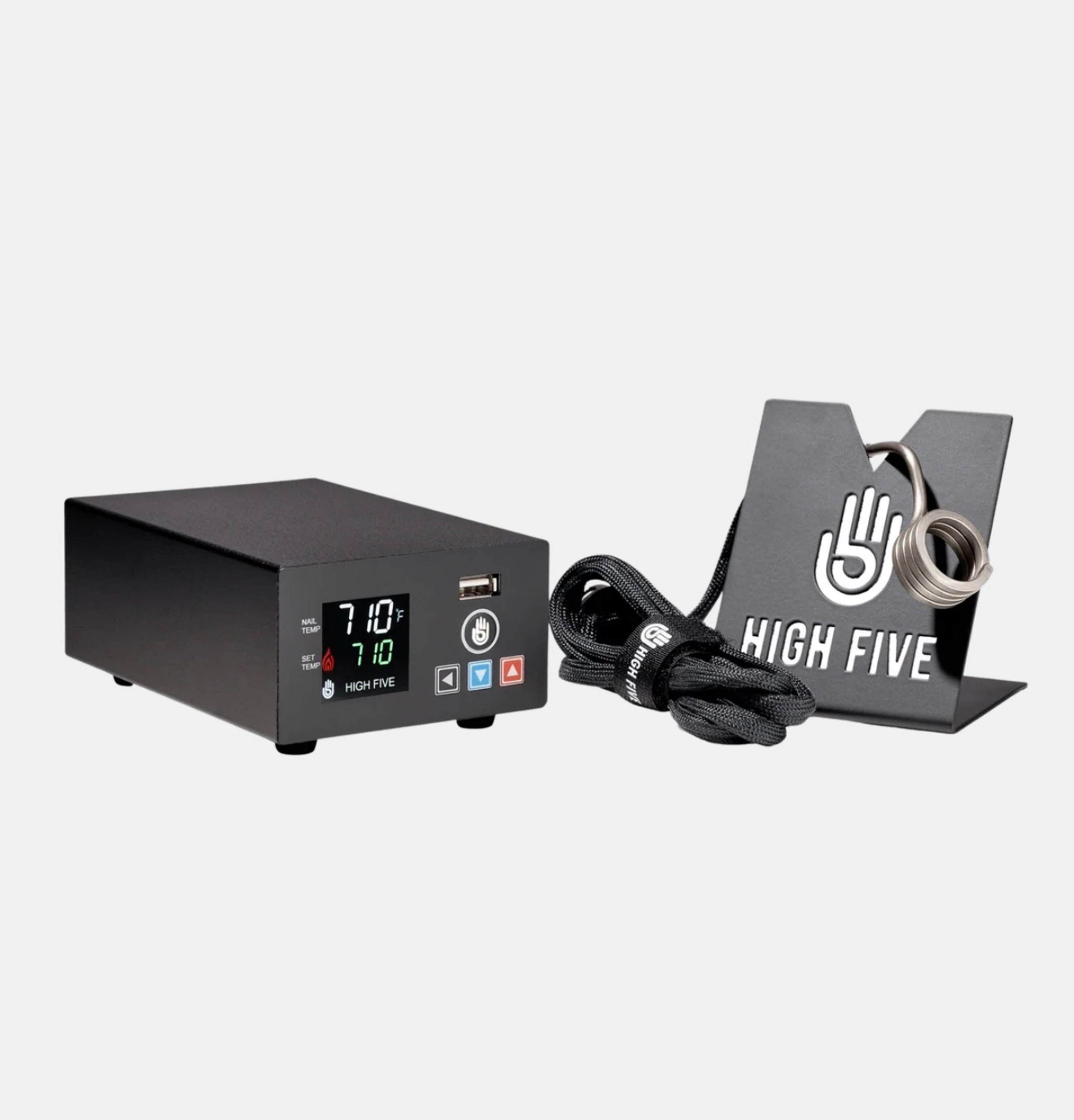 **BUNDLE** HighFive LCD E-nail control box, 3 coils, coil stand & iso station image 0