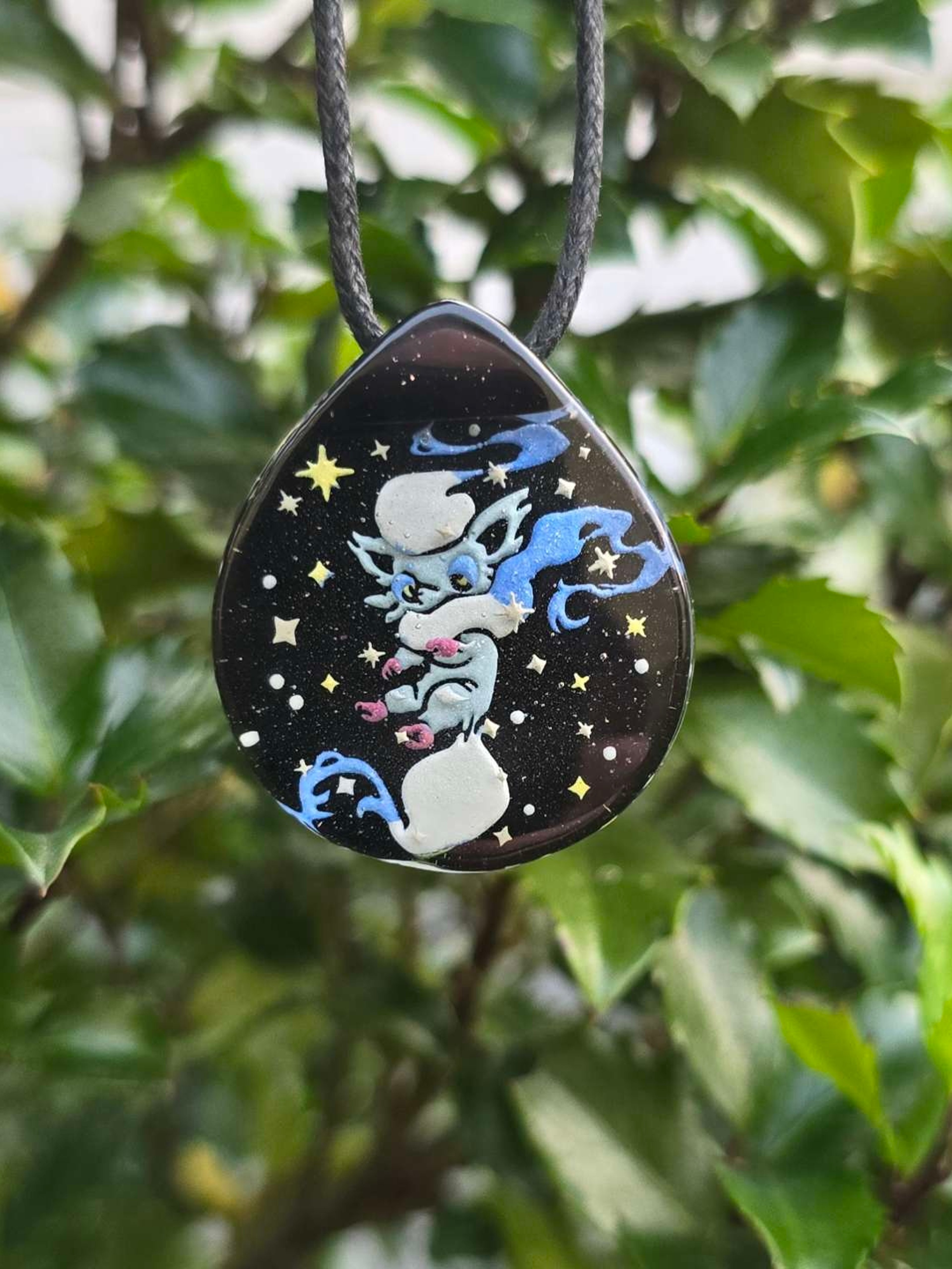 Preview pic of Shiny Hisuian Zorua Pokemon Layered Glow Pendant