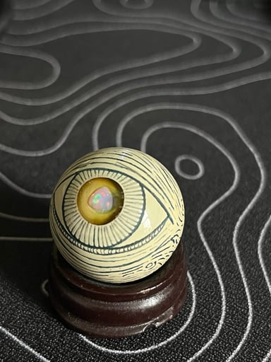 Preview pic of 2020 GlassbyGing Carved Opal Eye Marble