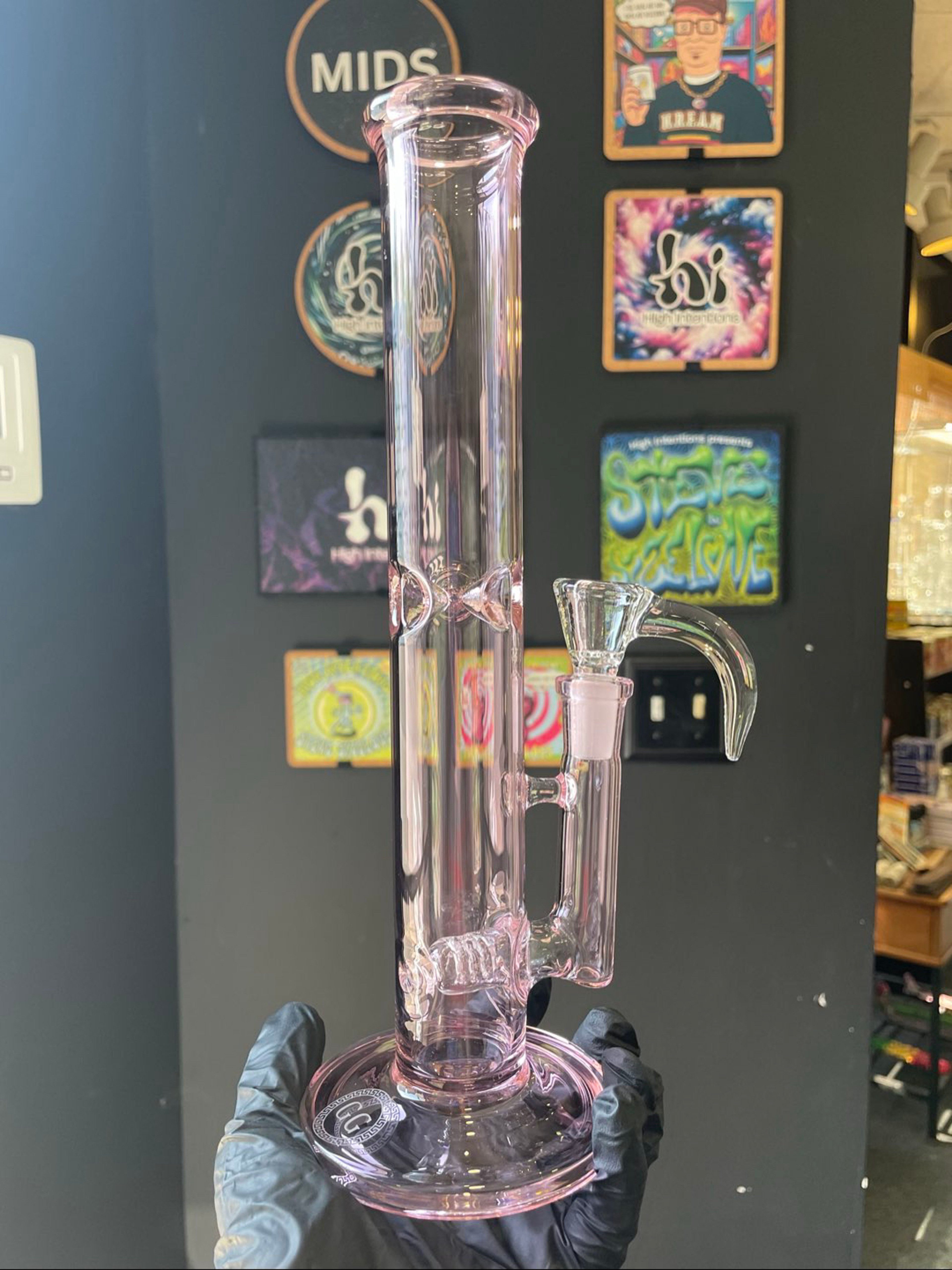 Preview pic of Greek Glass Mini Gridded Tube Pink