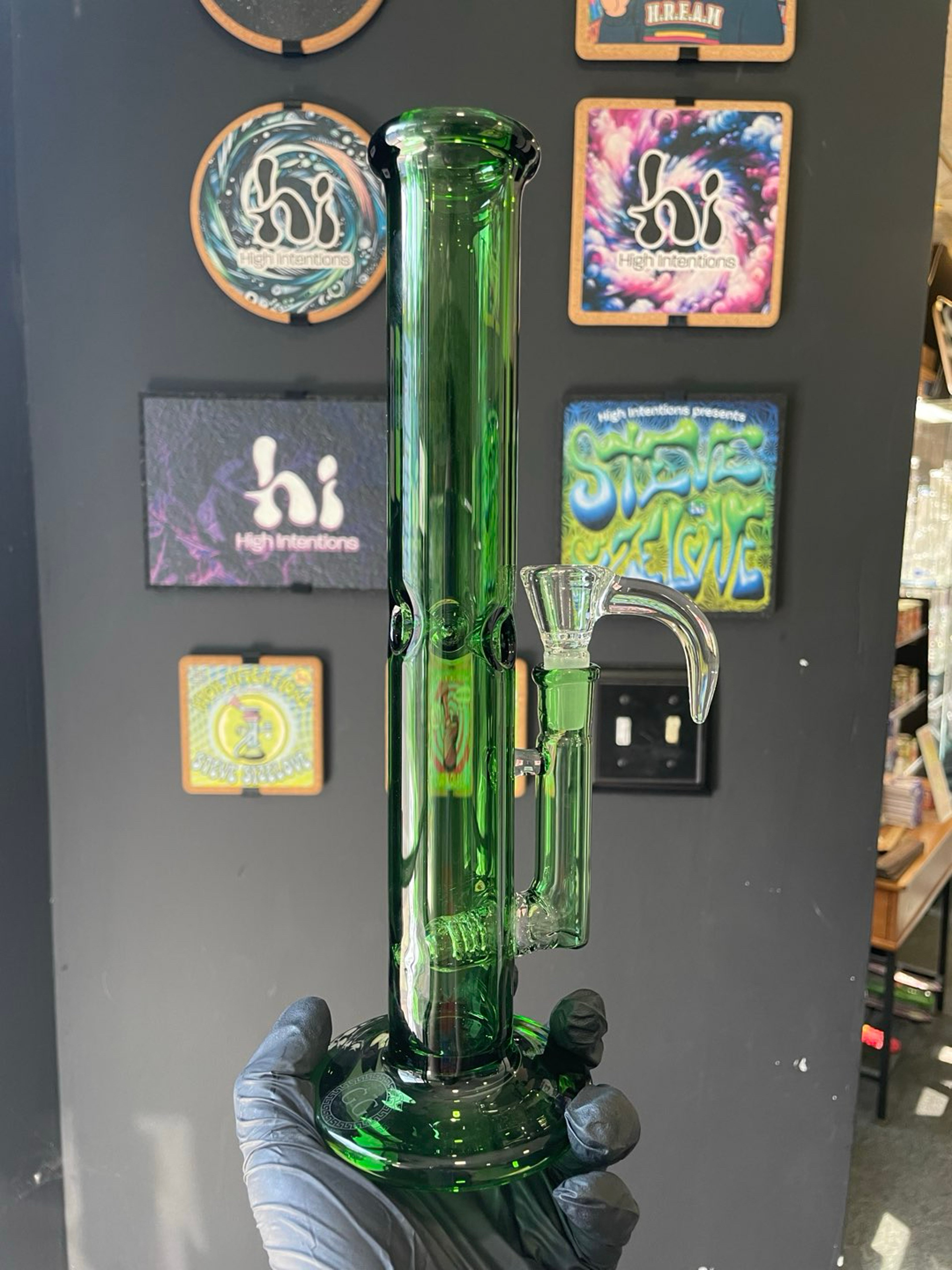 Preview pic of Greek Glass Mini Gridded Tube Green