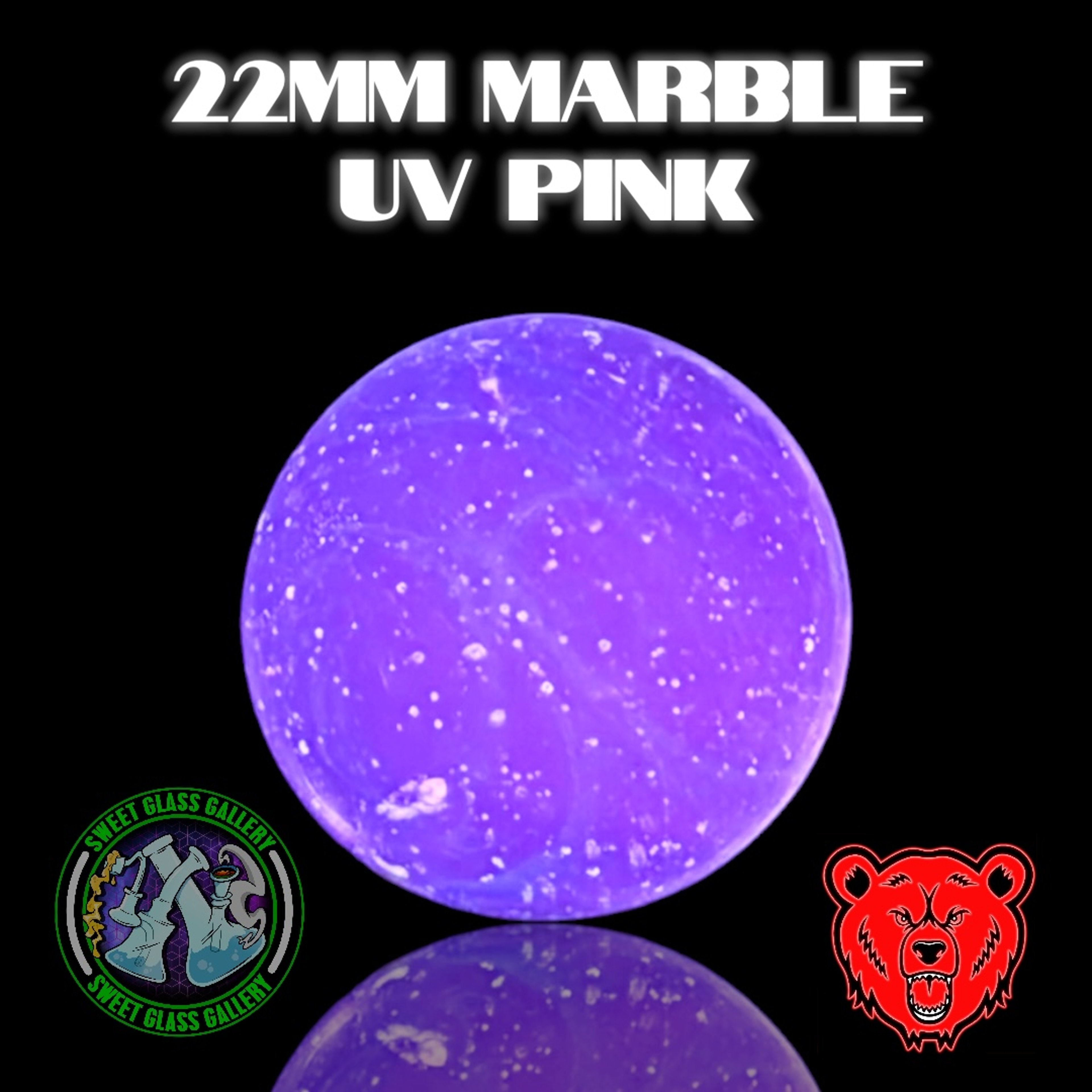 Preview pic of Bear Quartz - Marble 22mm - UV Pink